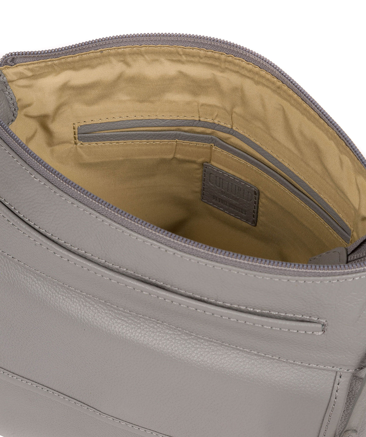 'Elva' Silver Grey Leather Cross Body Bag image 4
