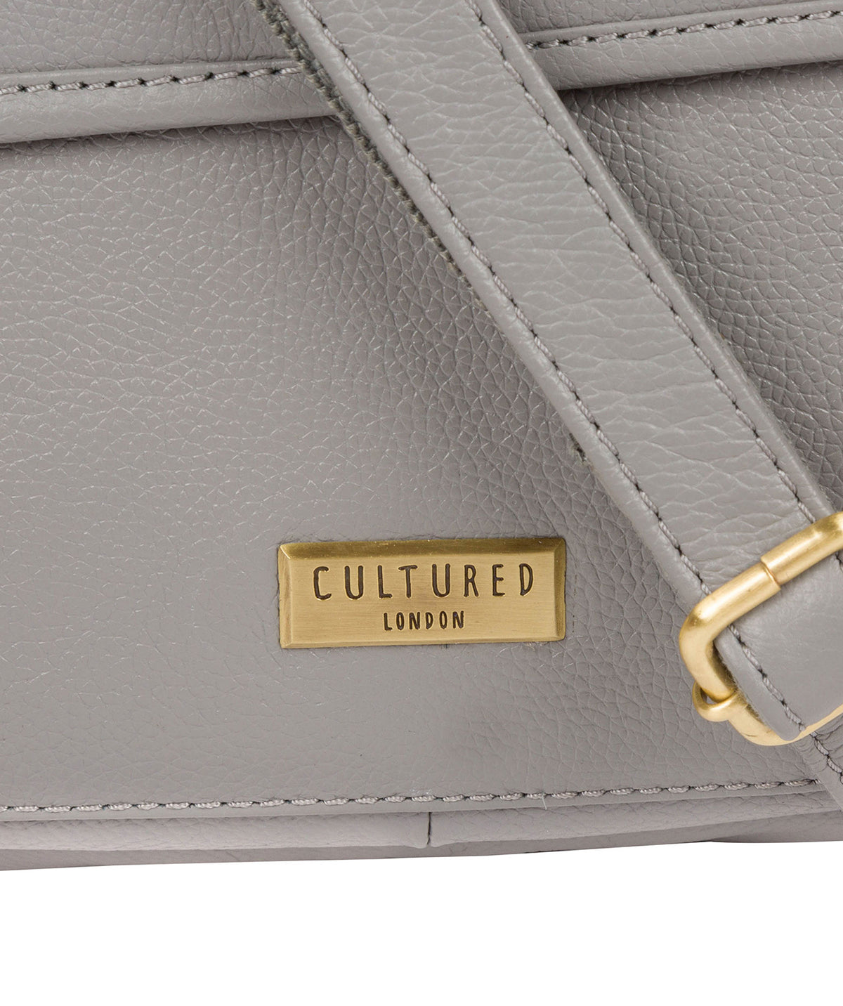 'Elva' Silver Grey Leather Cross Body Bag image 6