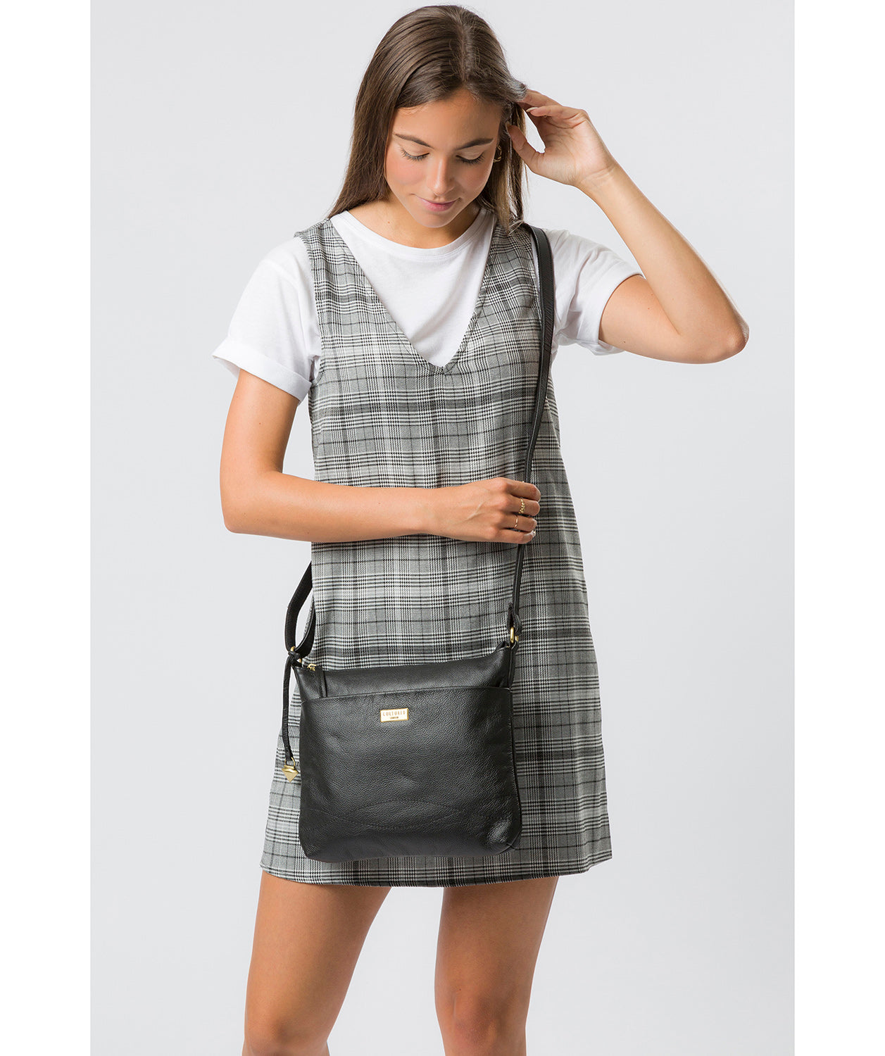 'Gianna' Black Leather Cross Body Bag image 2