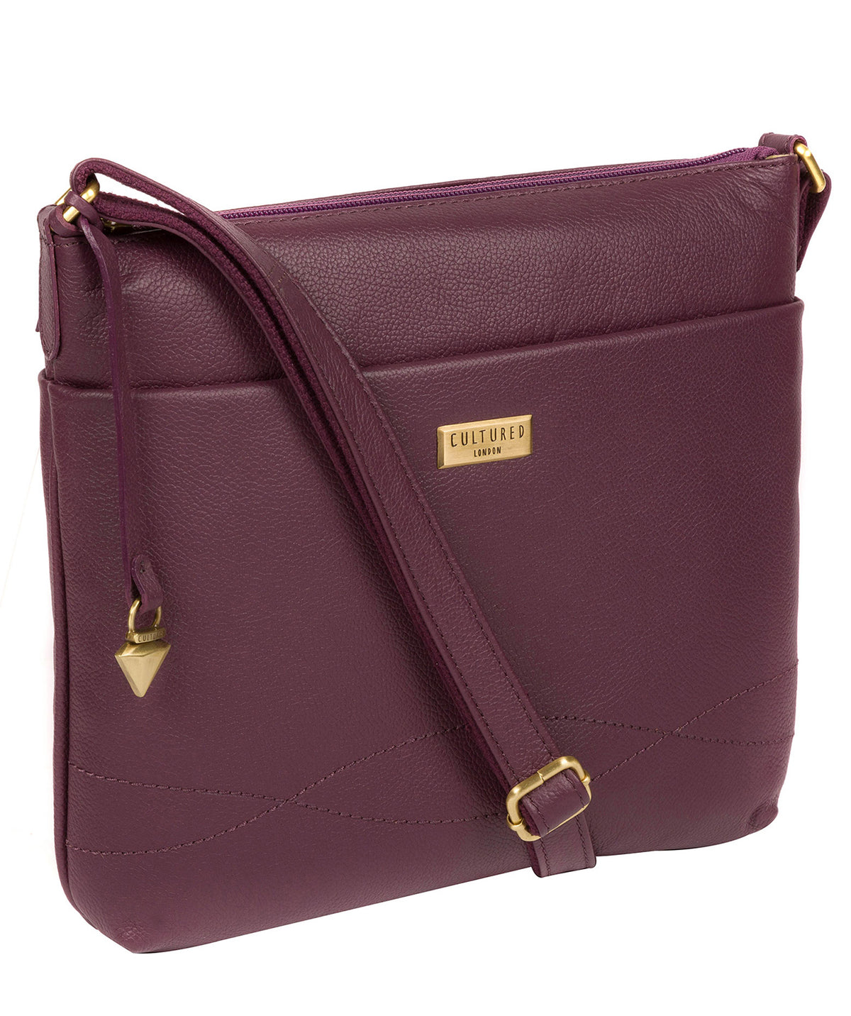 'Gianna' Fig Leather Cross Body Bag image 3