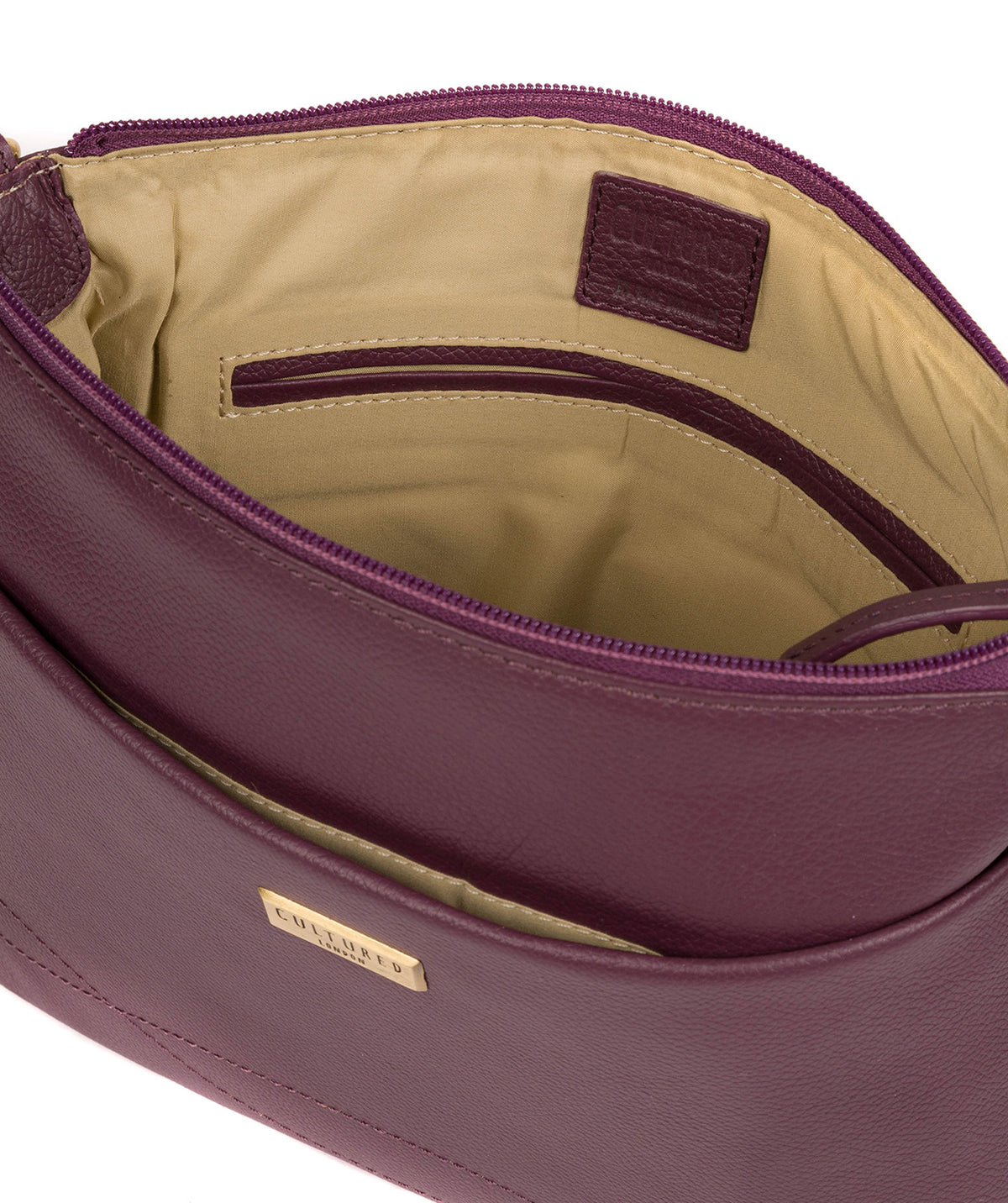 'Gianna' Fig Leather Cross Body Bag image 4