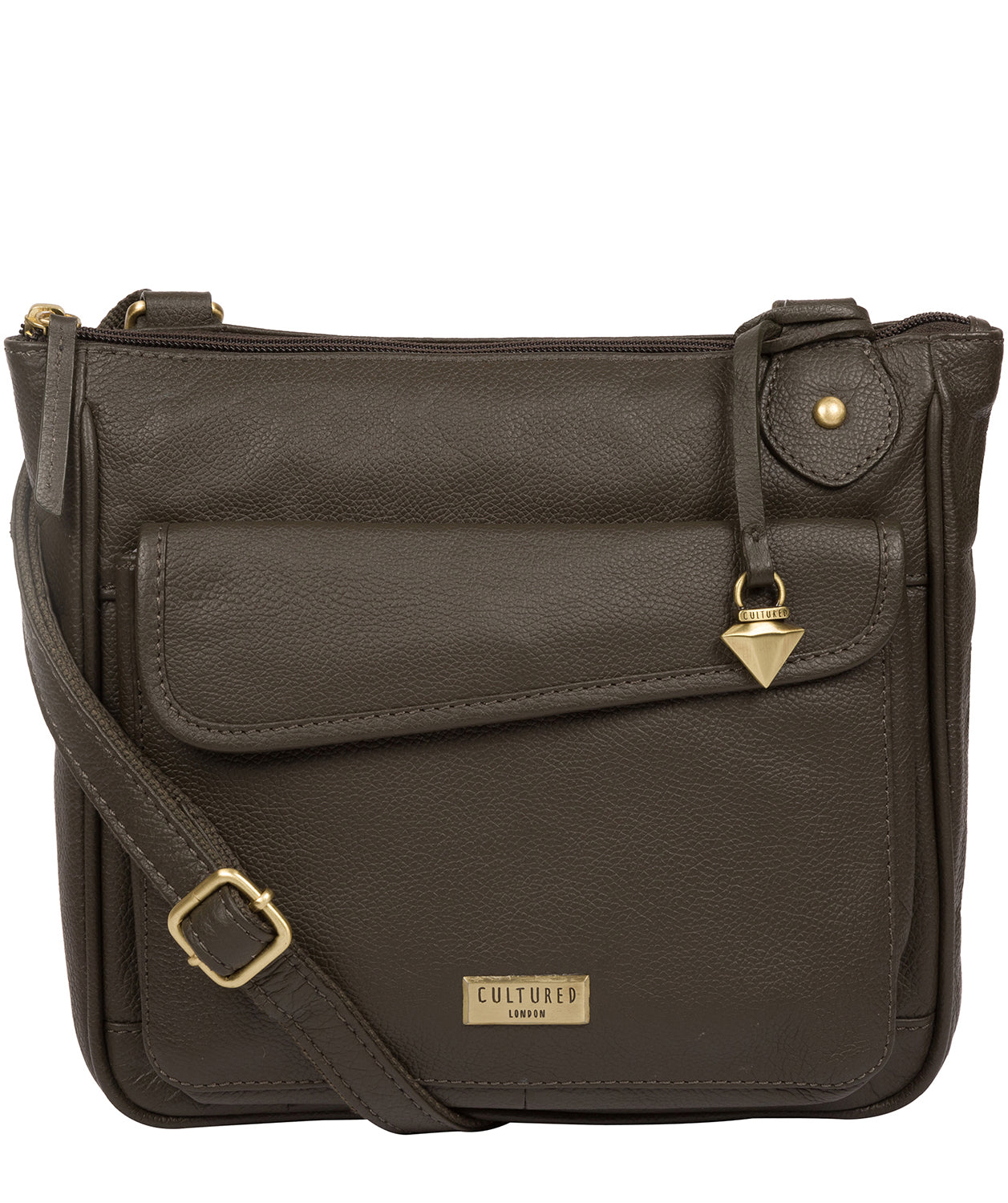 'Aria' Olive Leather Cross Body Bag image 1