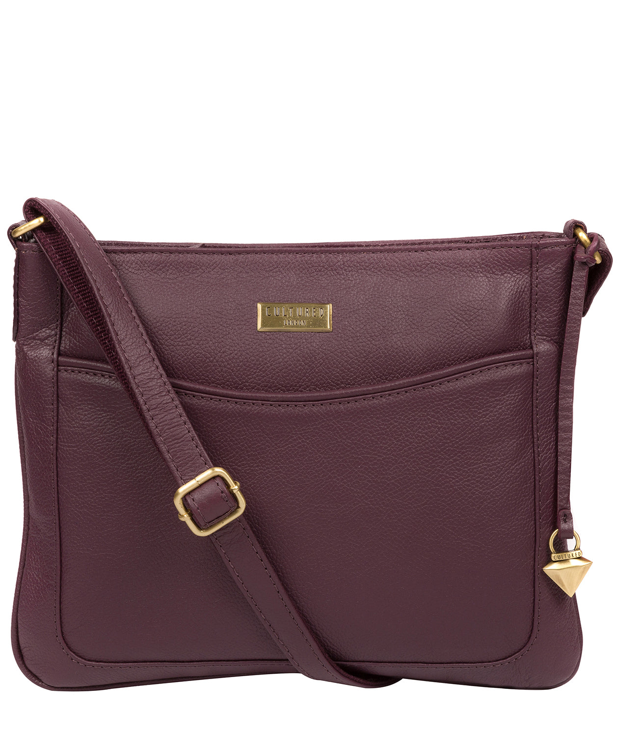 'Mireya' Fig Leather Cross Body Bag image 1