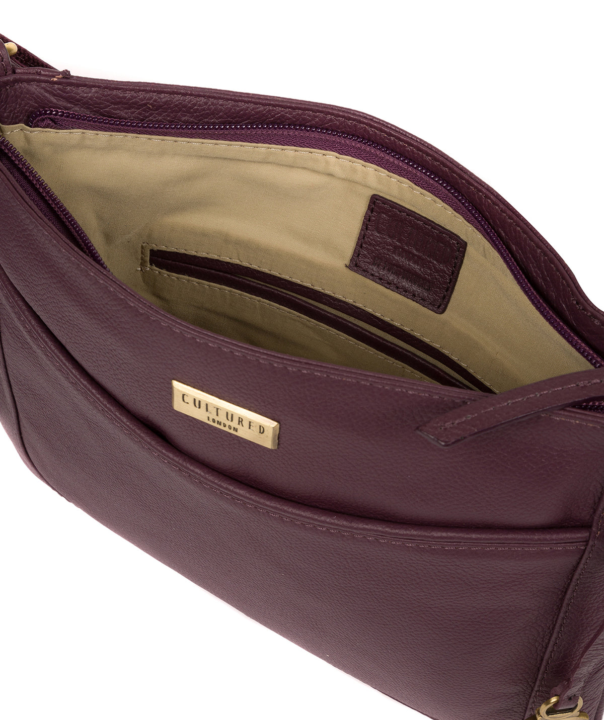 'Mireya' Fig Leather Cross Body Bag image 4