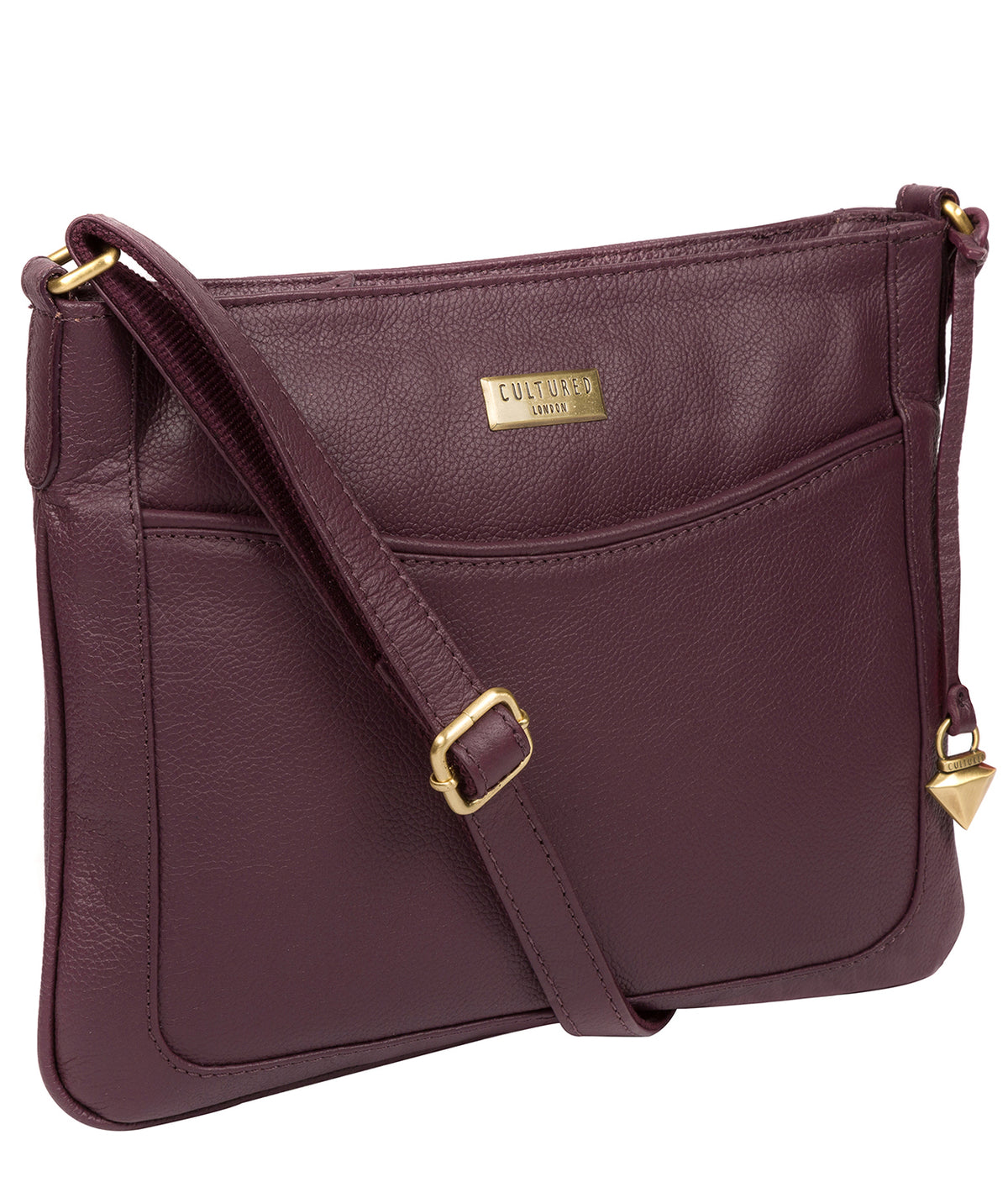 'Mireya' Fig Leather Cross Body Bag Pure Luxuries London