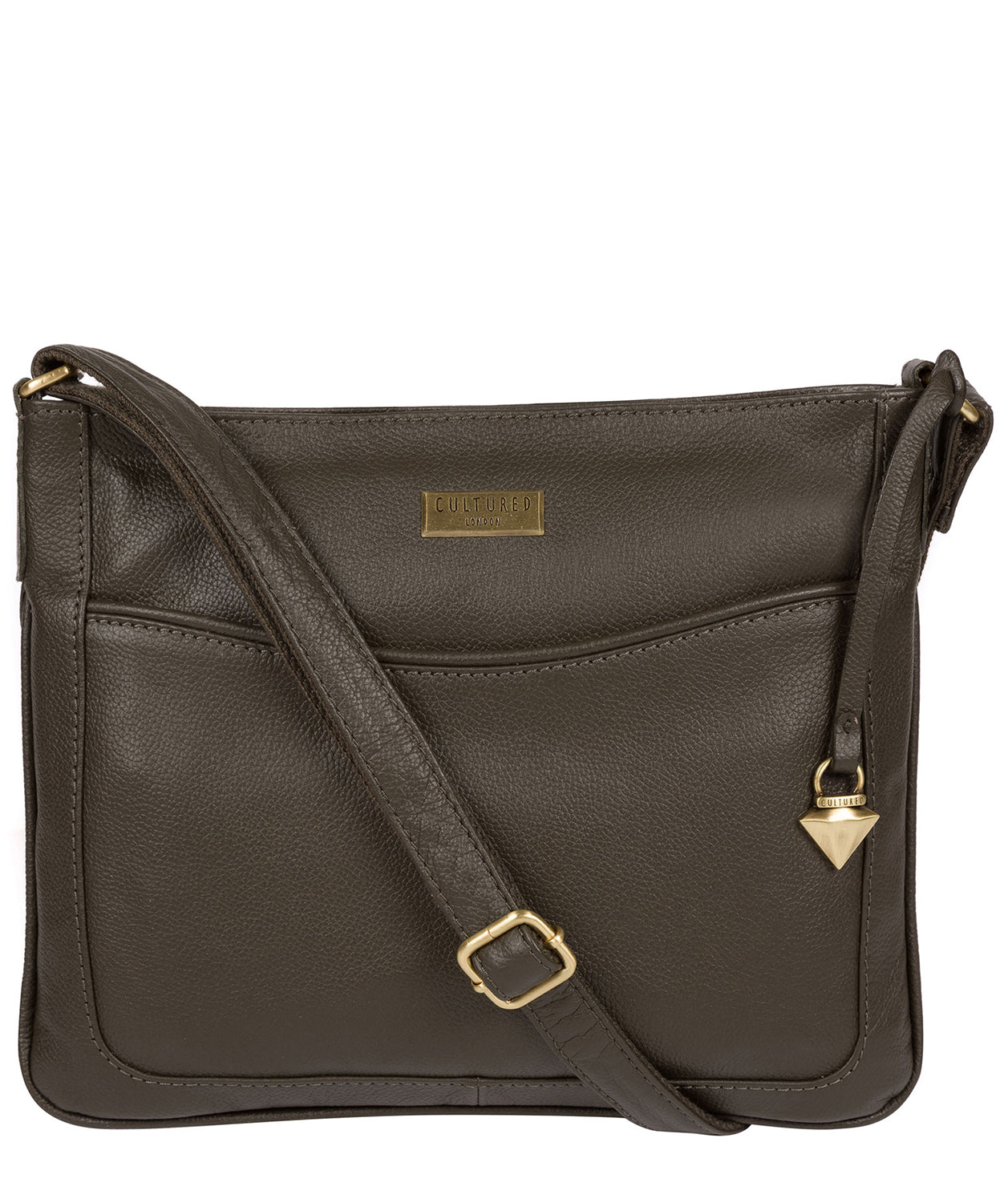 'Mireya' Olive Leather Cross Body Bag image 1