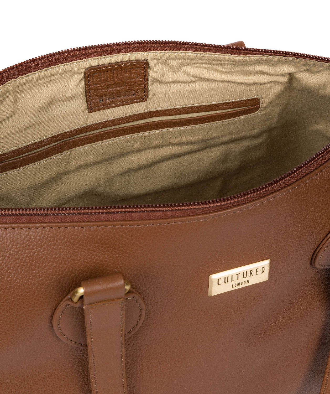 'Idelle' Tan Leather Tote Bag image 4