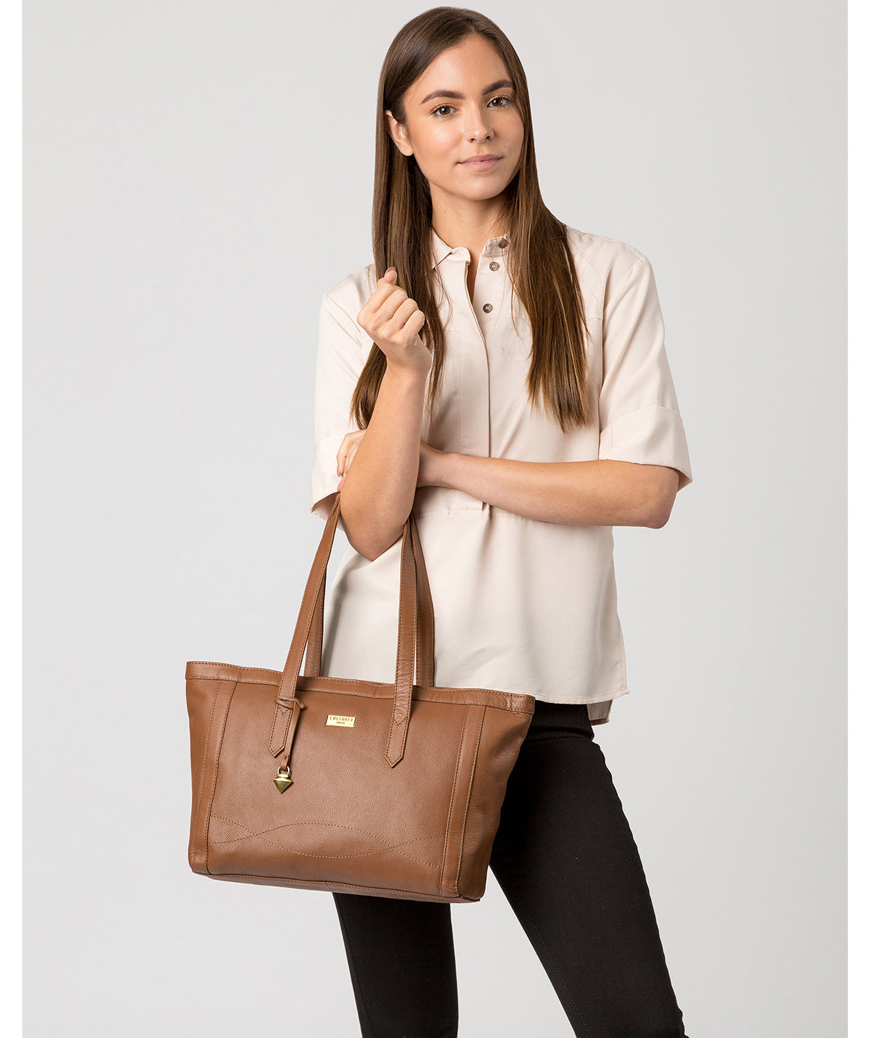 'Farah' Tan Leather Tote Bag Pure Luxuries London