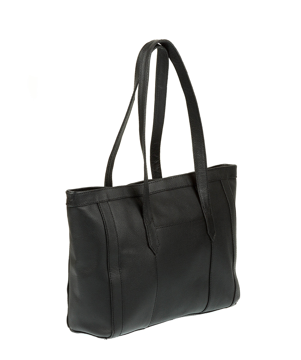 'Ferne' Black Leather Tote Bag