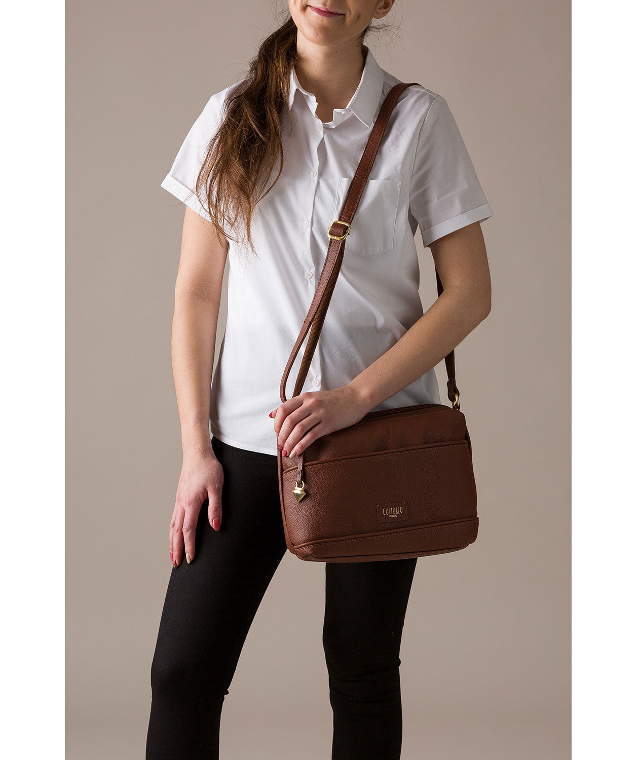 'Delilah' Sienna Brown Real Leather Bag