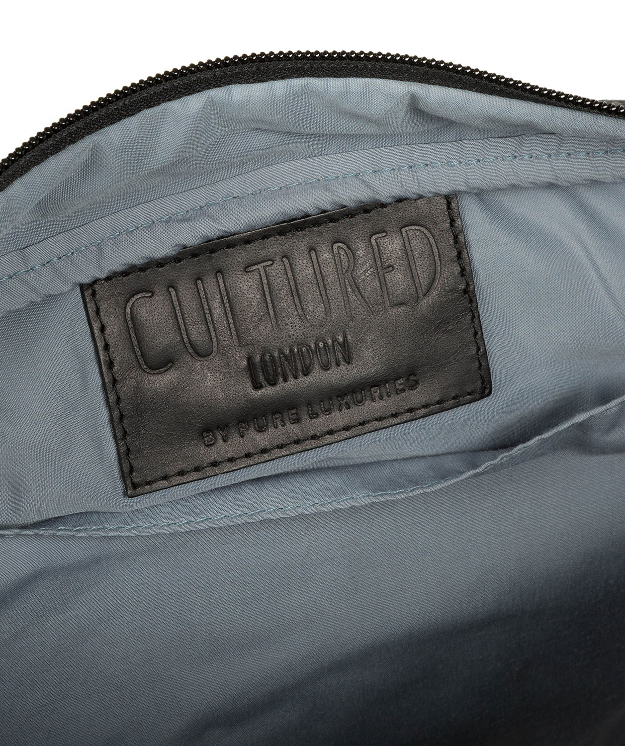 'Reaction' Black Leather Messenger Bag
