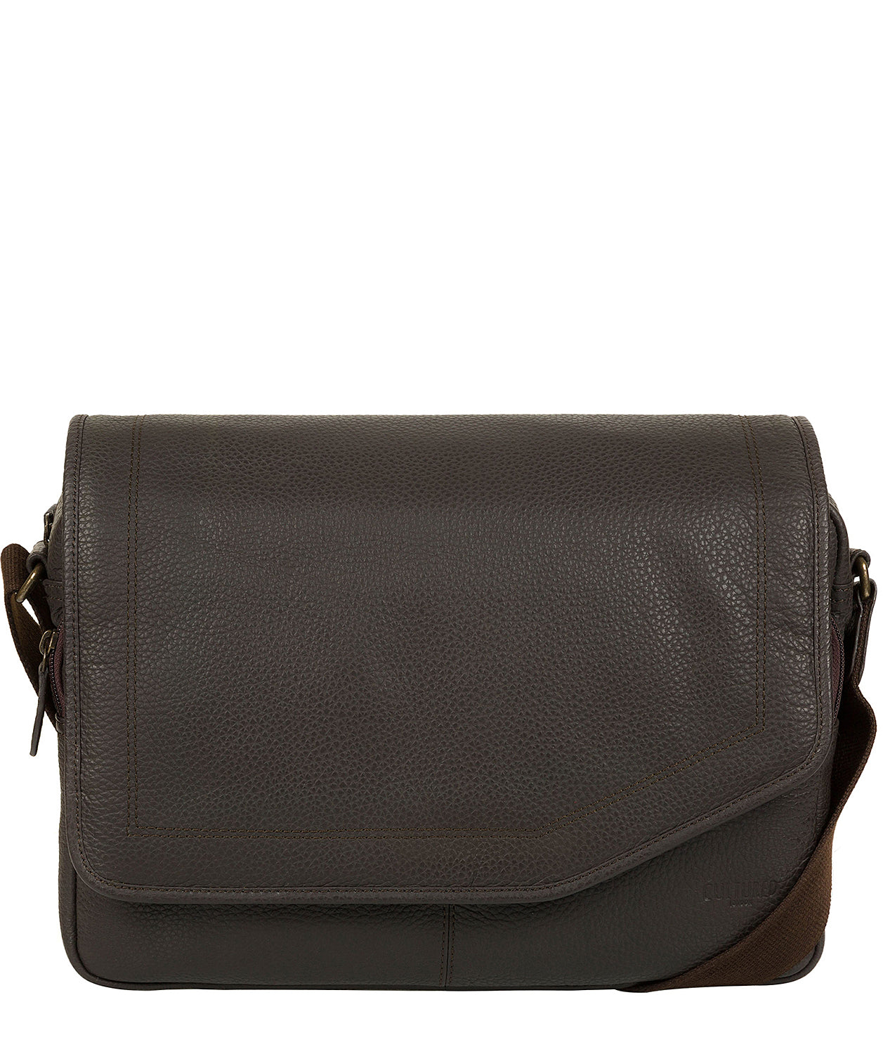 'Reaction' Dark Brown Natural Leather Messenger Bag