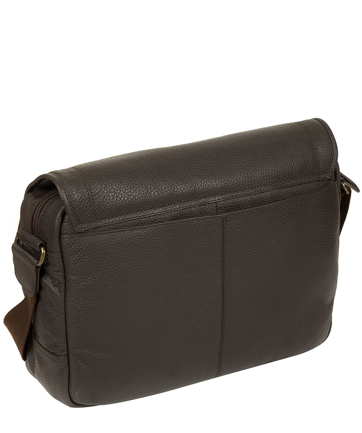 'Reaction' Dark Brown Natural Leather Messenger Bag