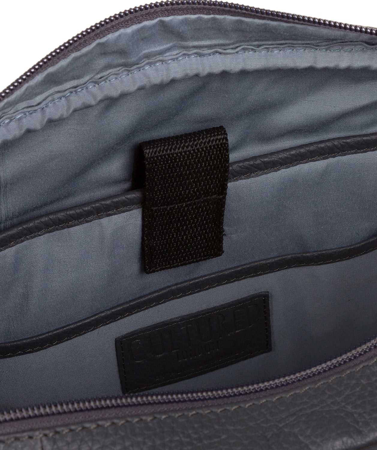 'Assignment' Dark Grey Leather Work Bag Pure Luxuries London