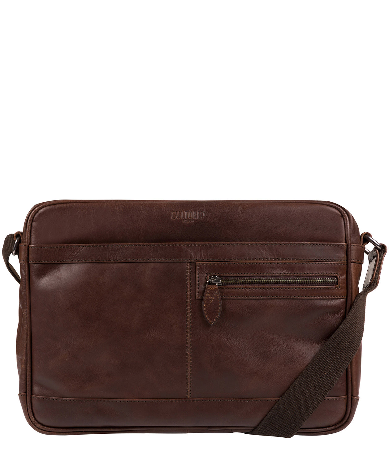 'Trek' Dark Brown Leather Messenger Bag
image 1