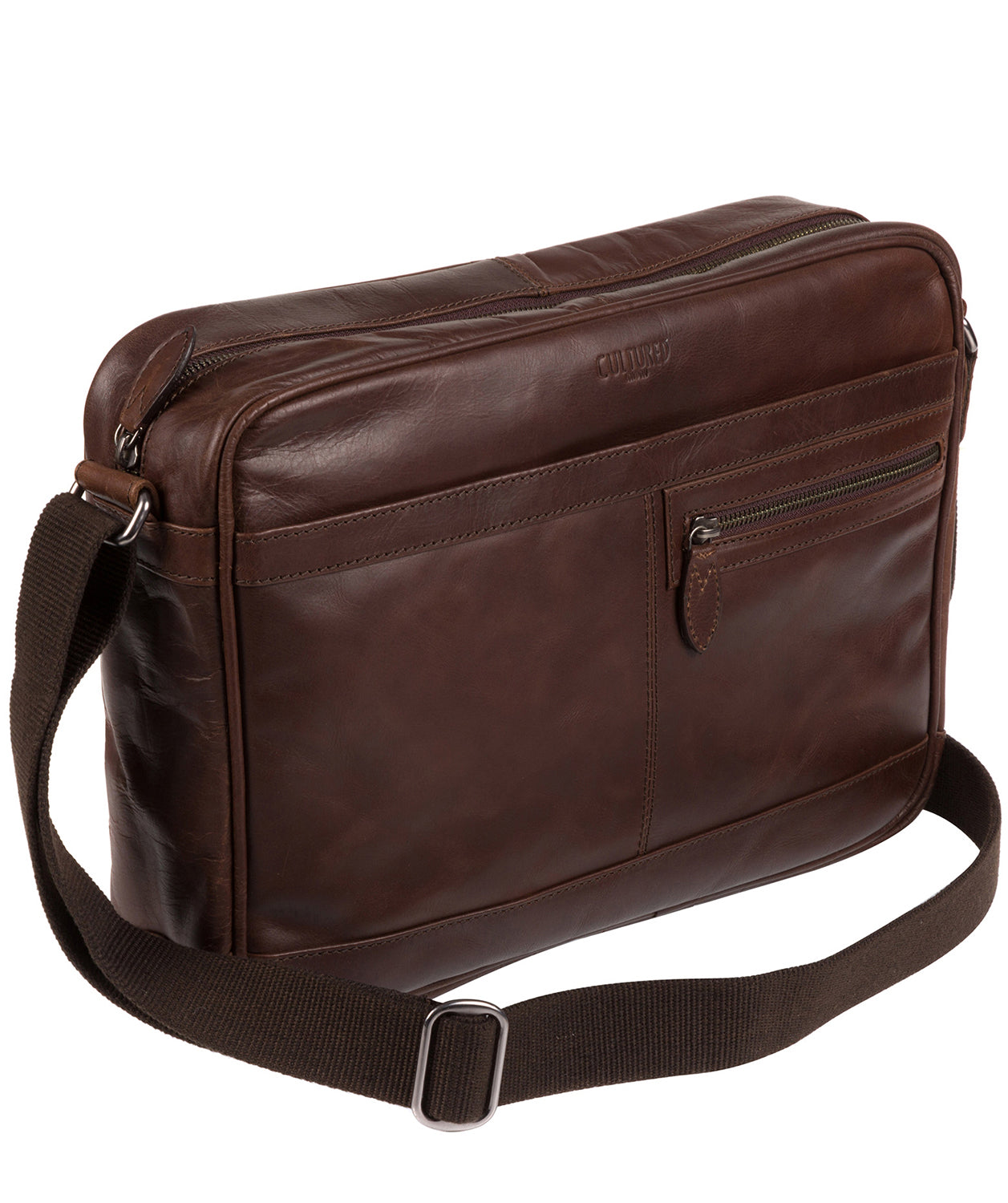 'Trek' Dark Brown Leather Messenger Bag
image 3