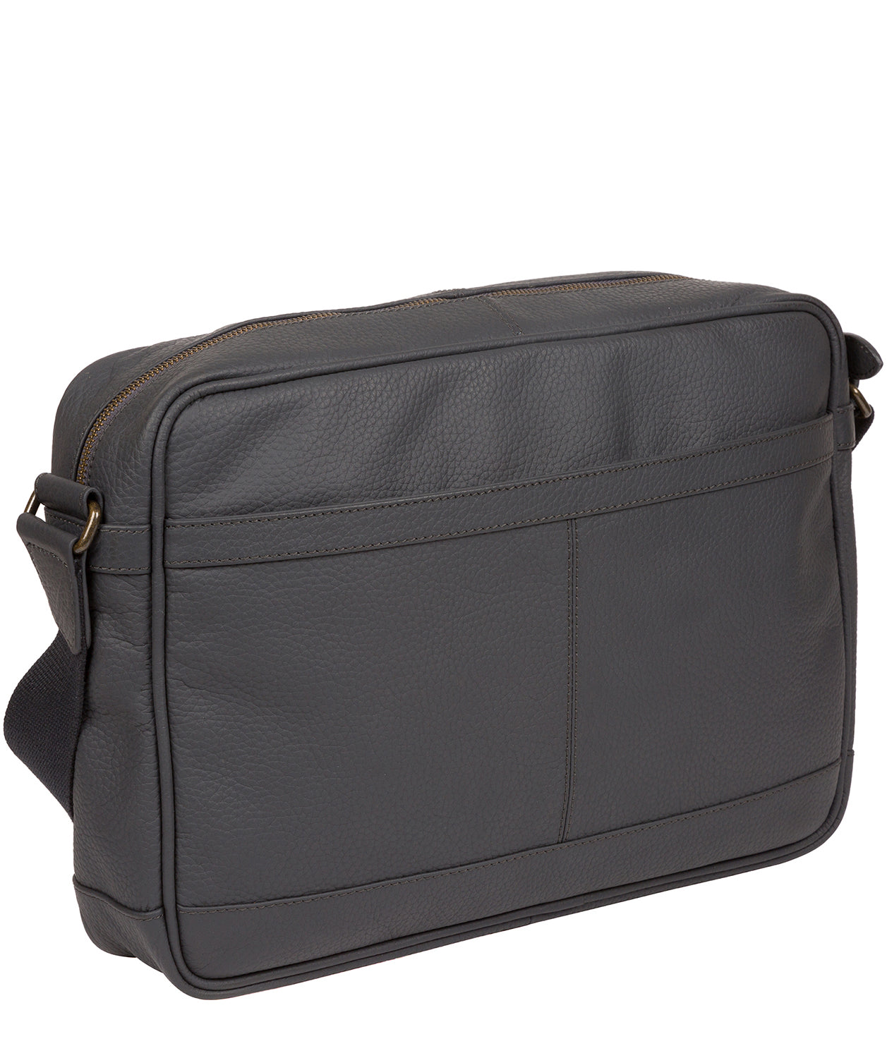 Trek' Dark Grey Leather Messenger Bag image 4