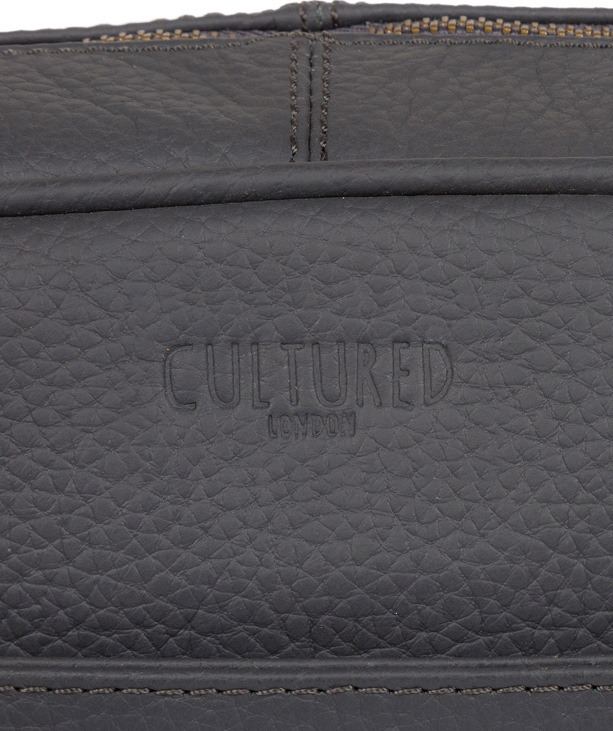 Trek' Dark Grey Leather Messenger Bag image 6