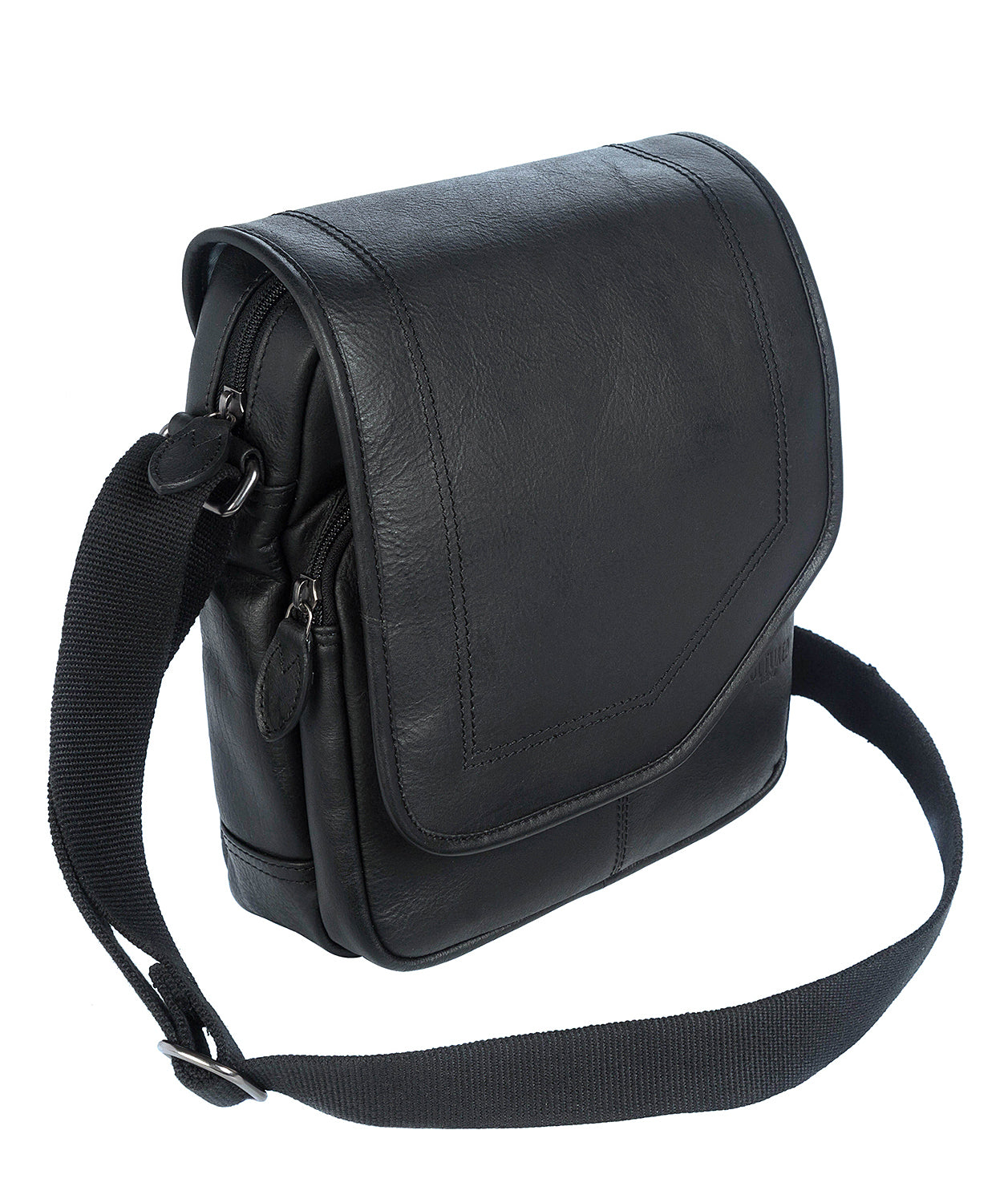 'Trip' Black Leather Despatch Bag