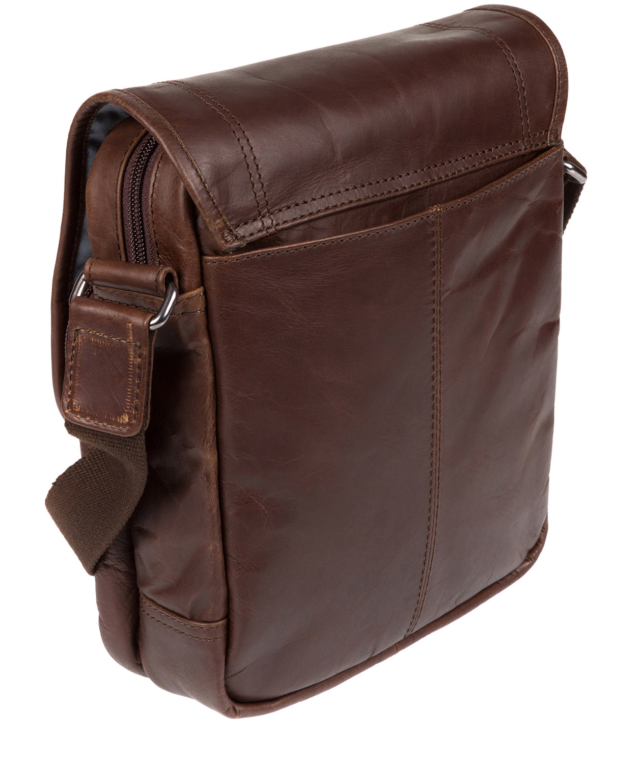 'Trip' Dark Brown Small Leather Despatch Bag Pure Luxuries London