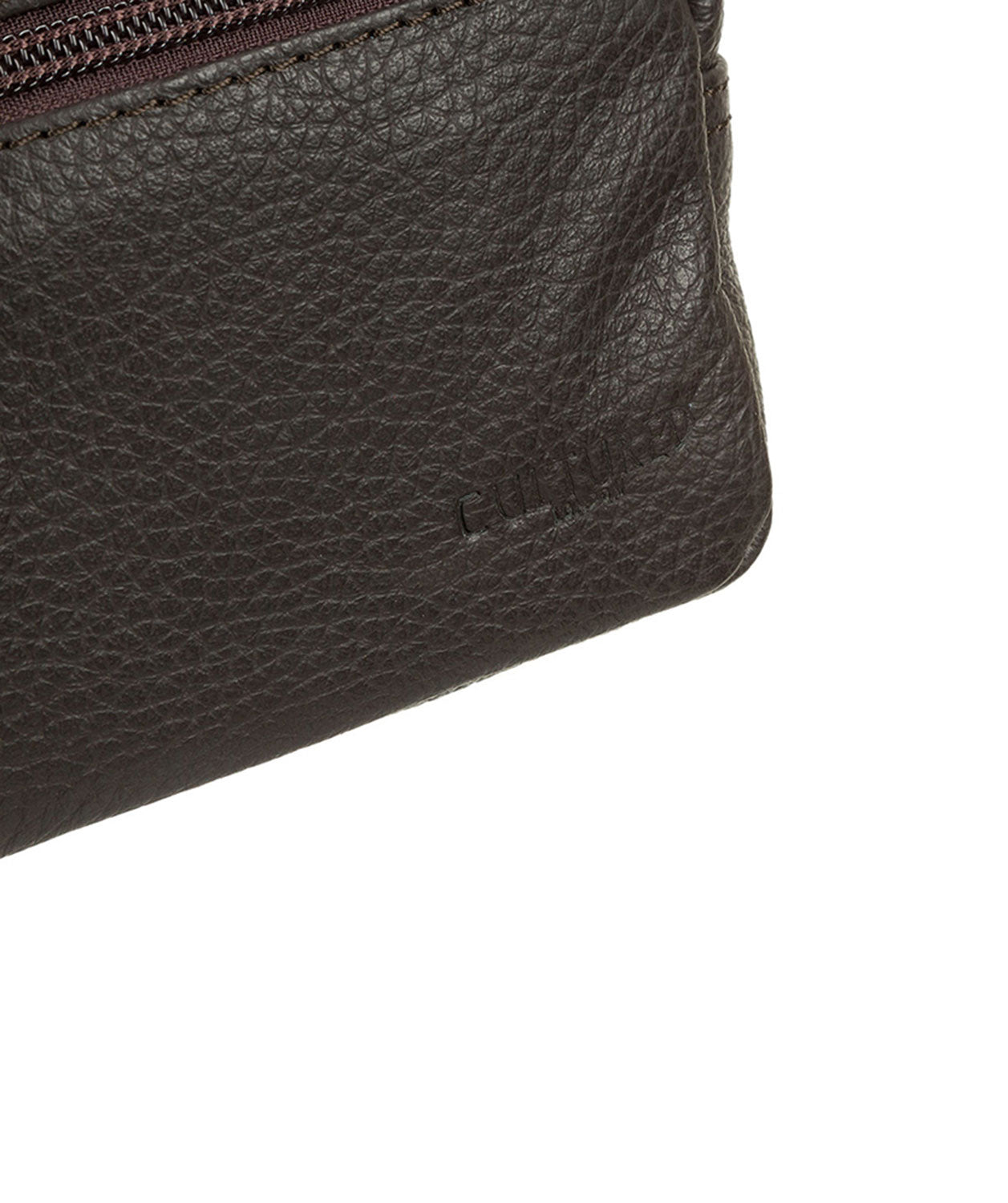 'Creek' Dark Brown Leather Wash Bag