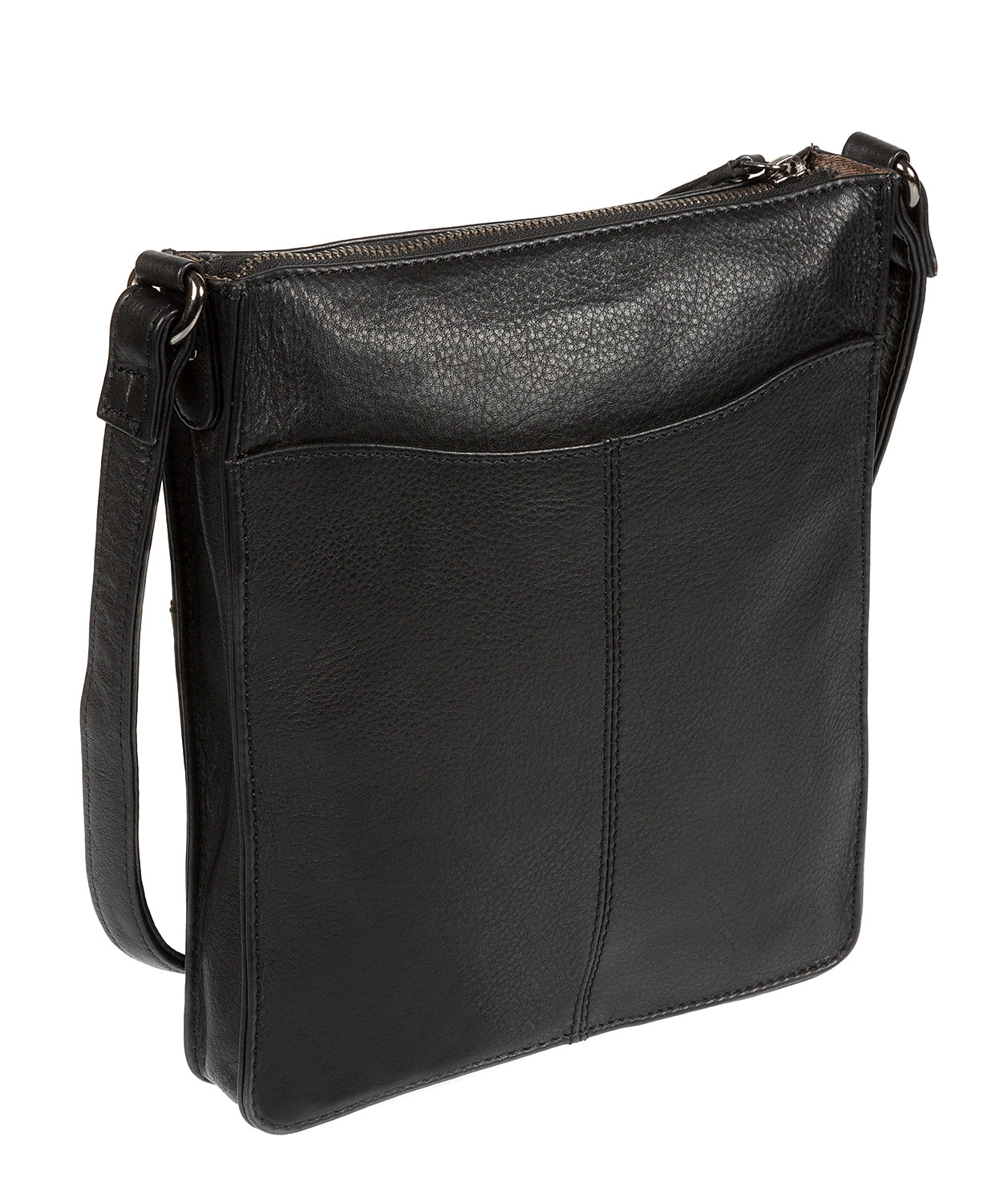 'Figurel' Black Genuine Leather Cross-Body Bag