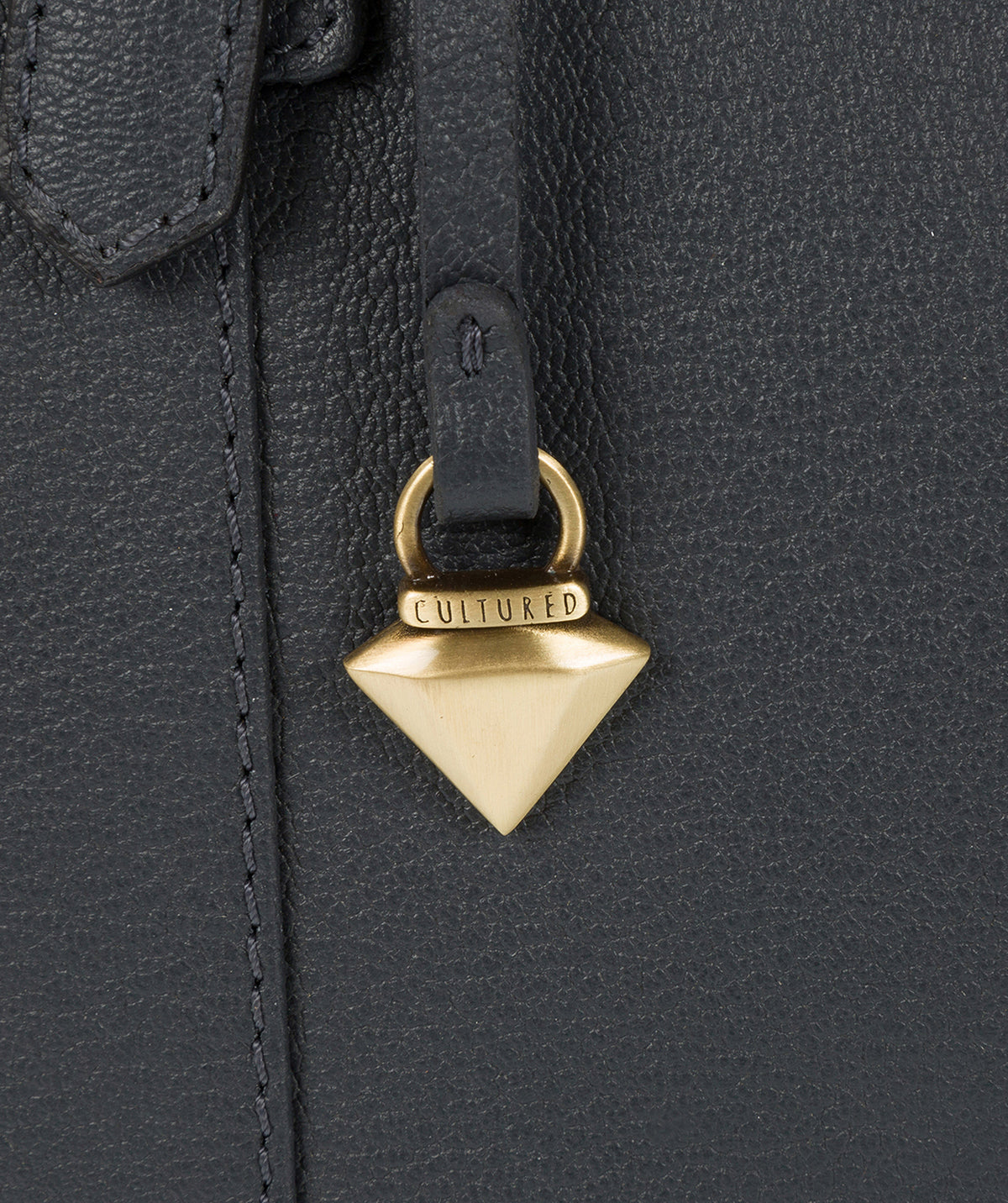 'Penny' Navy Leather Tote Bag image 7