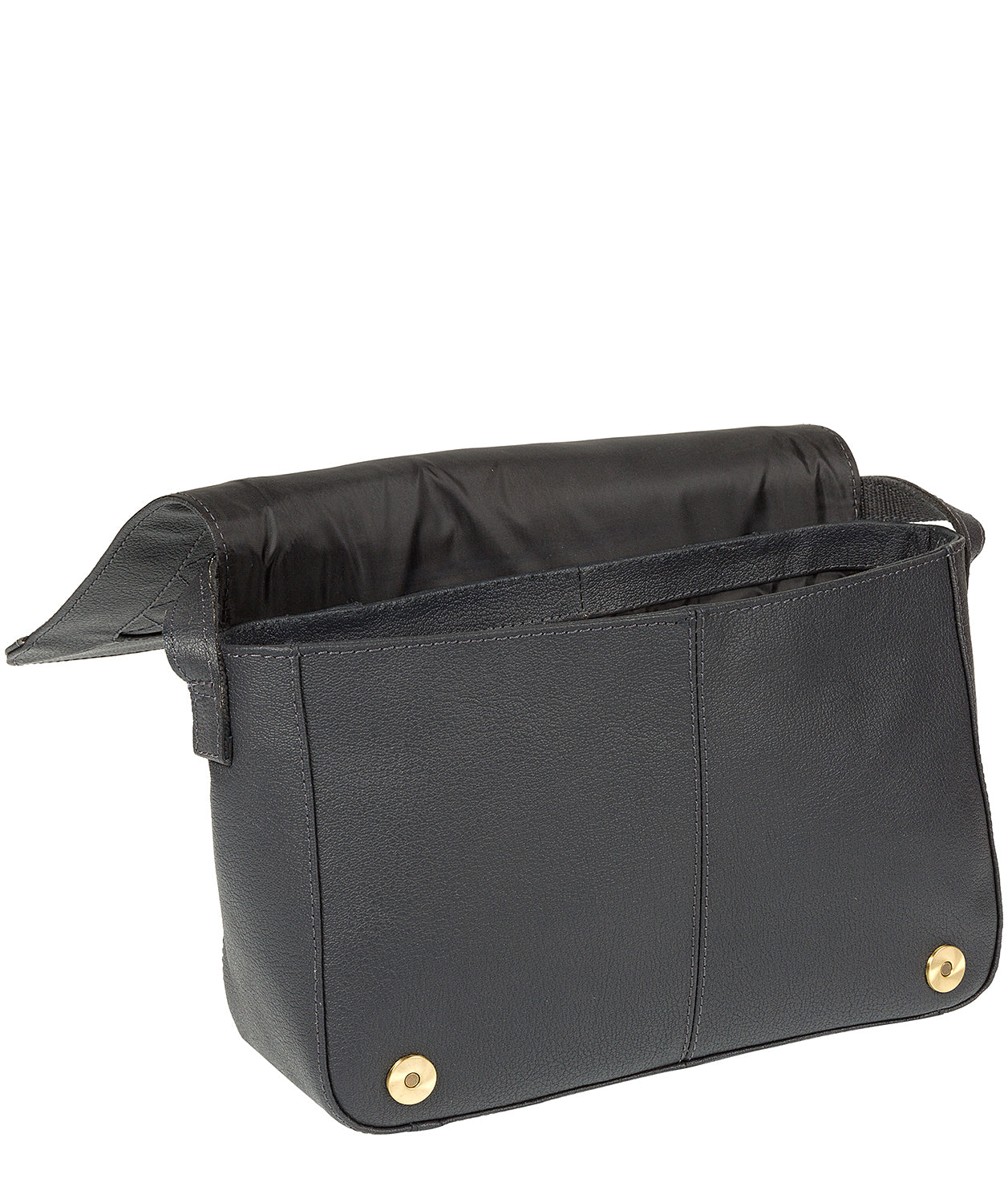 'Macey' Navy Leather Shoulder Bag