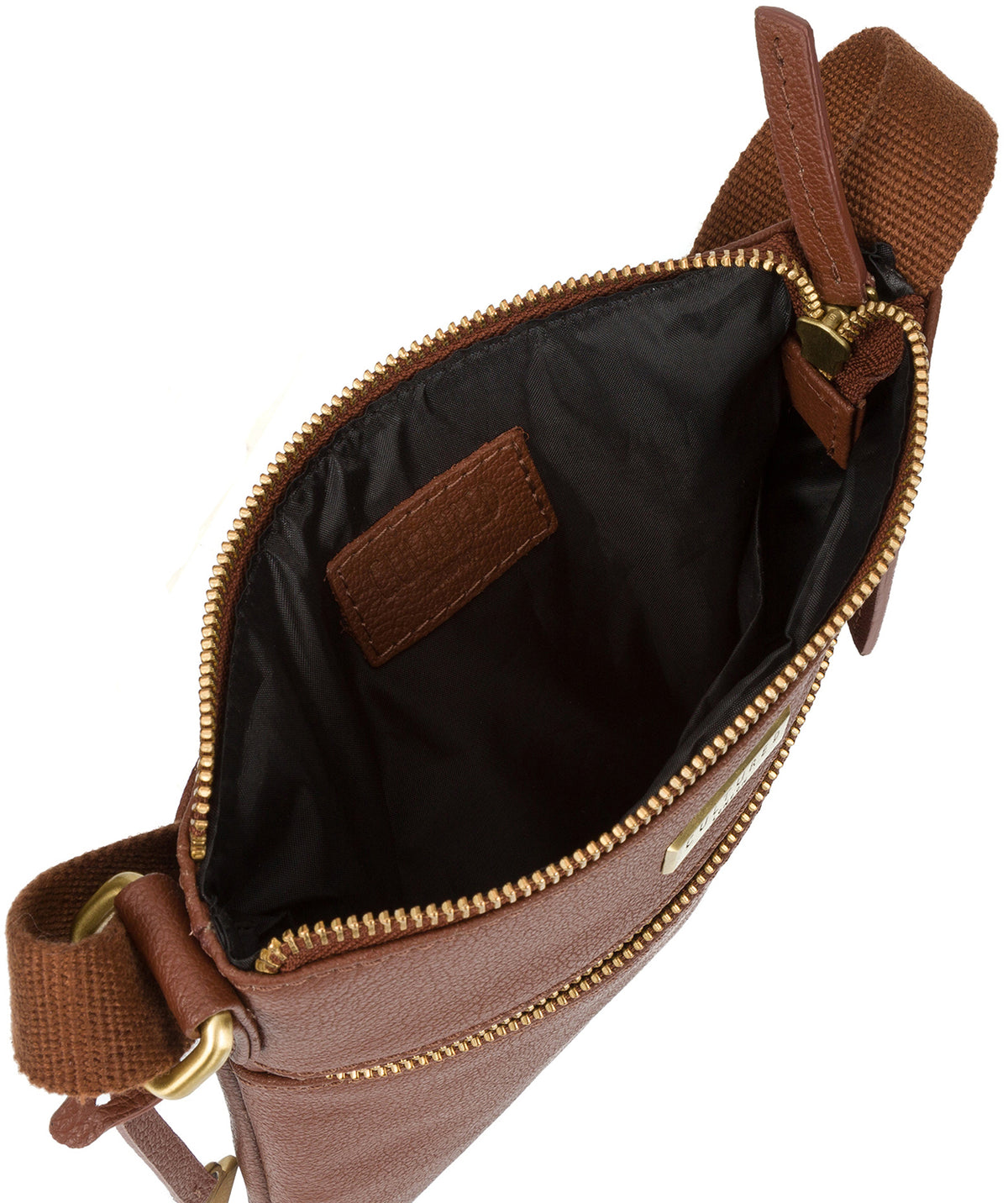 'Halle' Sienna Brown Leather Cross-Body Bag Pure Luxuries London