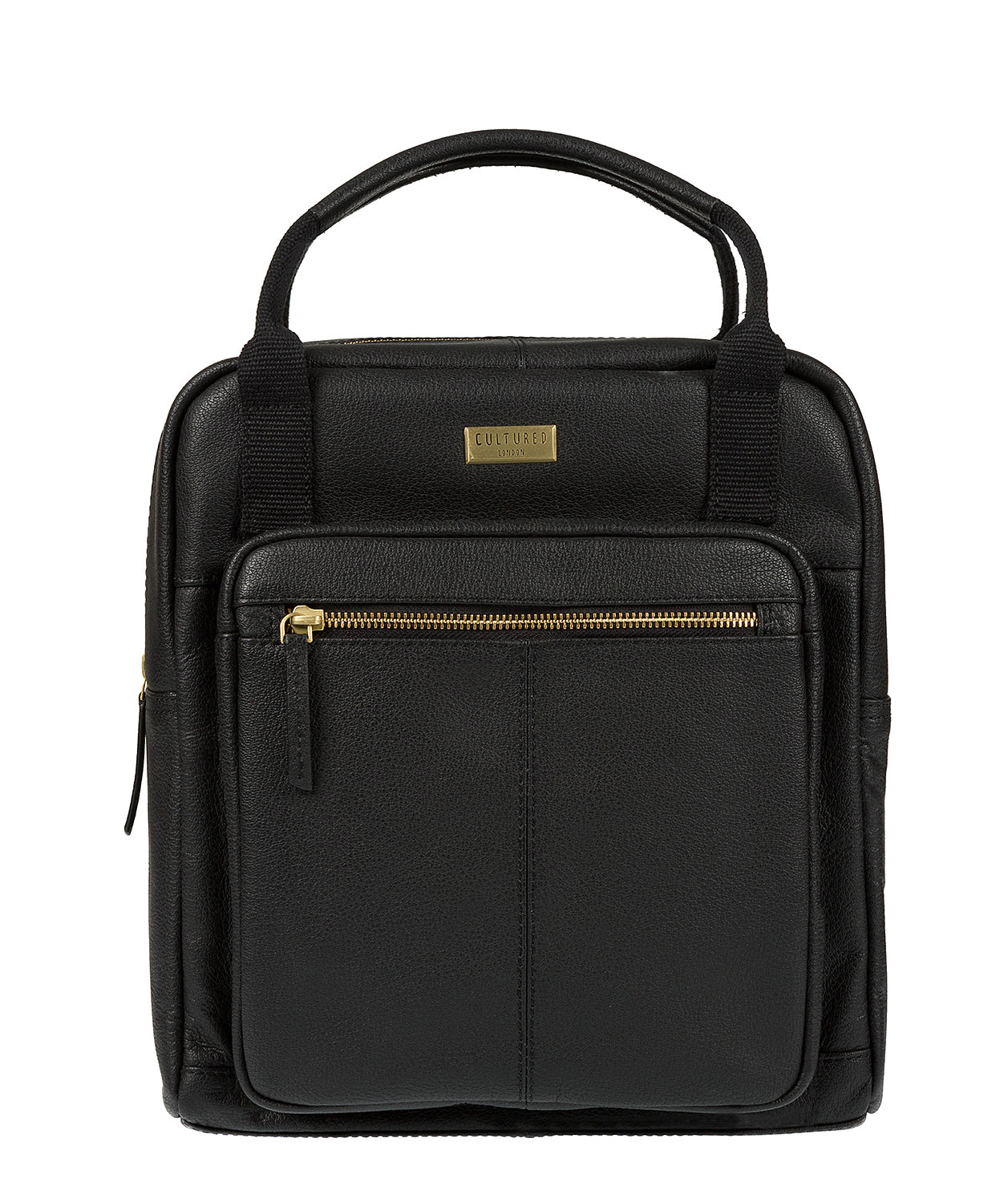 'Jaclyn' Black Leather Backpack