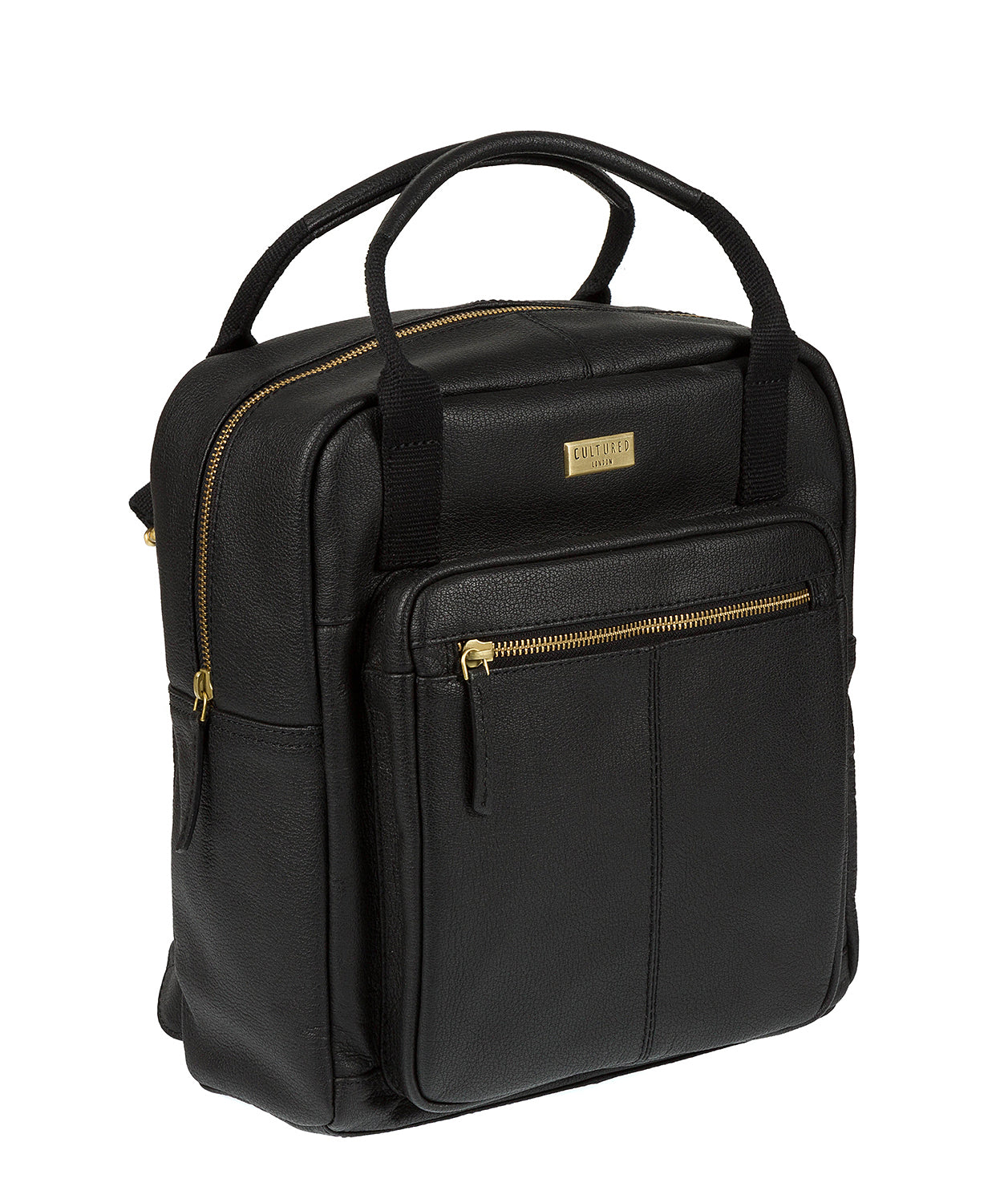 'Jaclyn' Black Leather Backpack