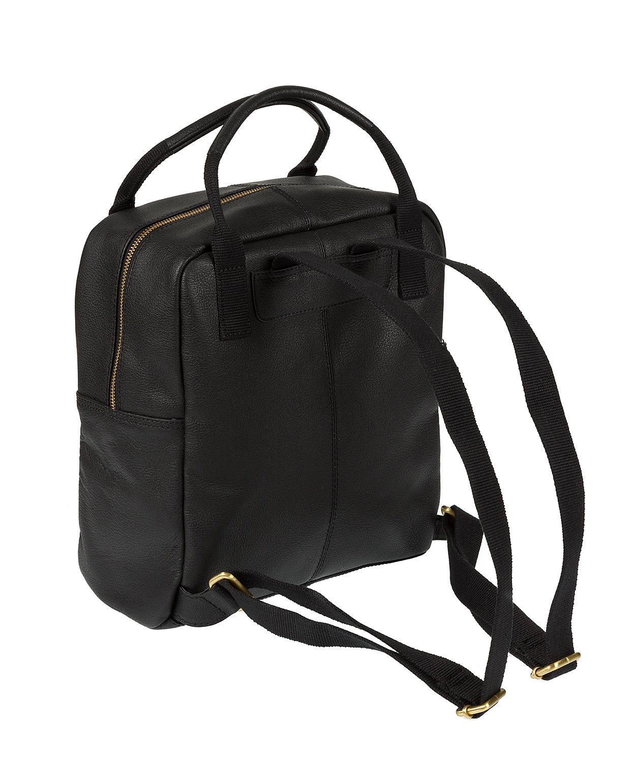 'Jaclyn' Black Leather Backpack