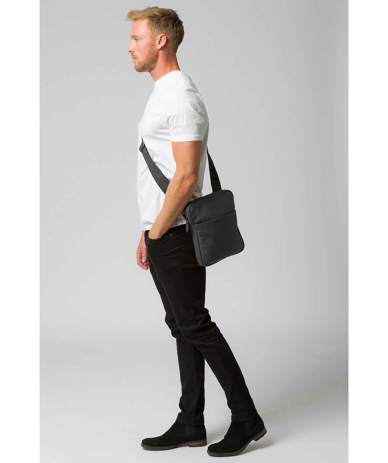 'Hop' Dark Grey Leather Despatch Bag image 2