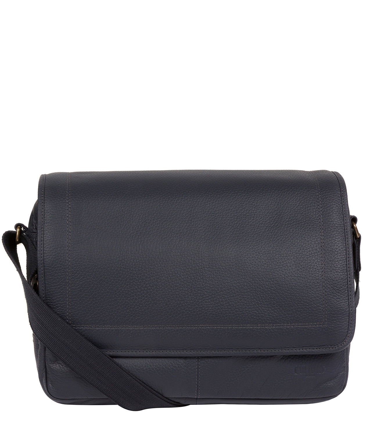 'Impact' Navy Leather Messenger Bag image 1