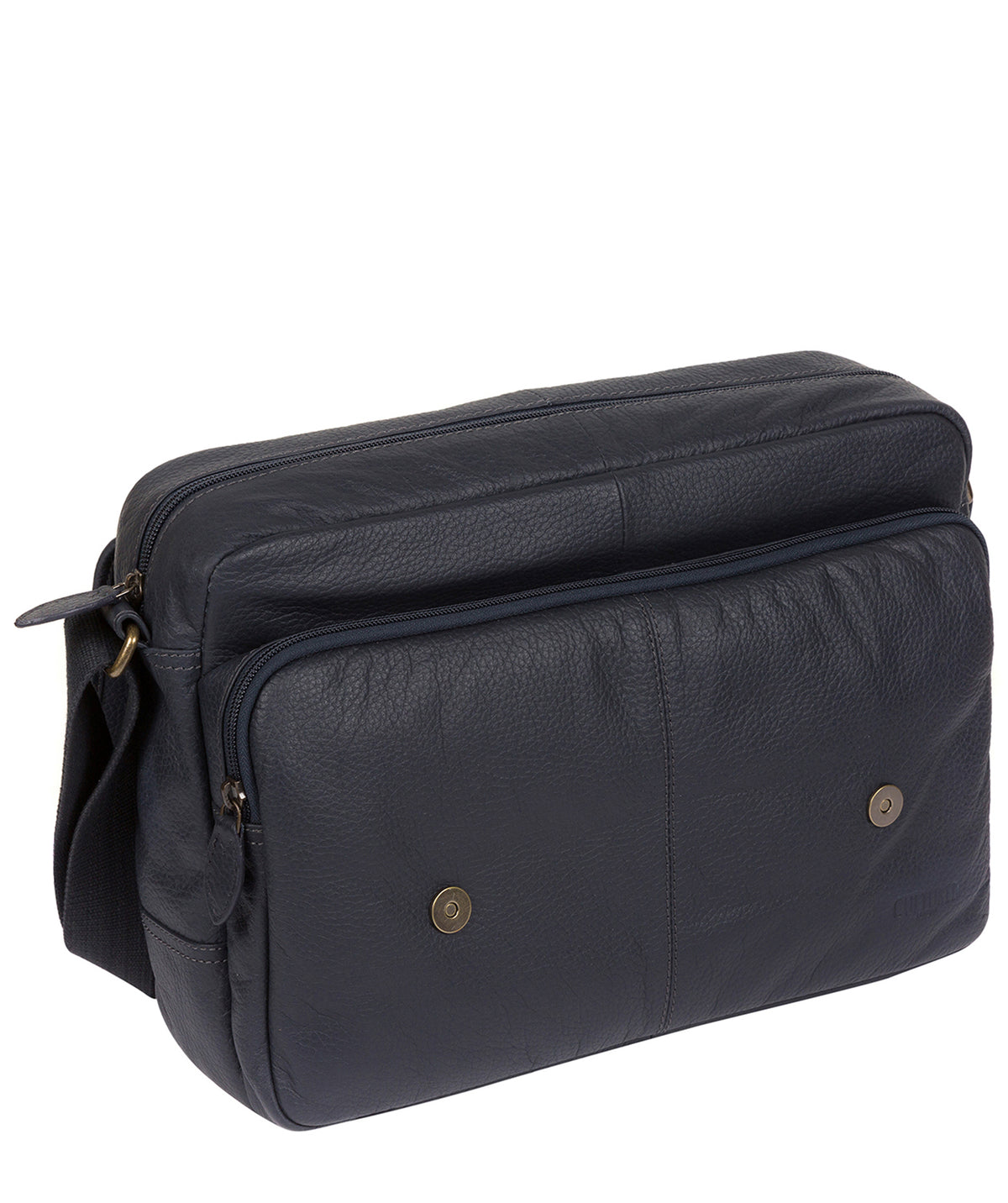 'Impact' Navy Leather Messenger Bag image 4