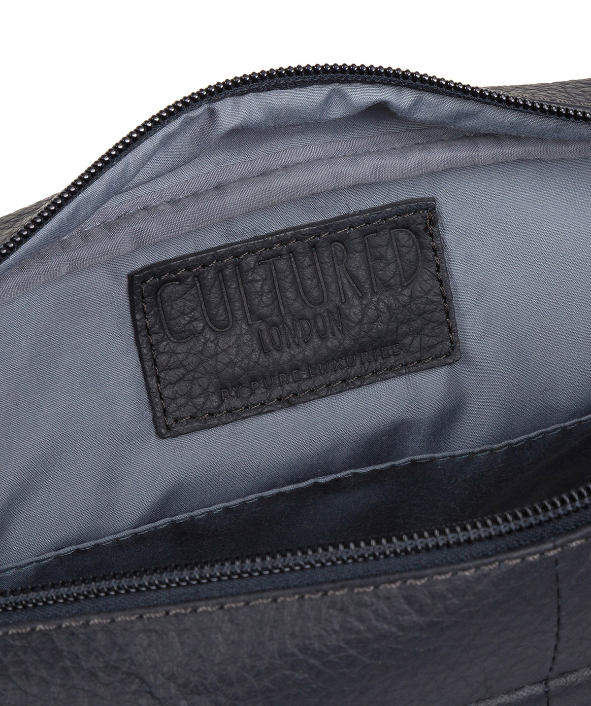 'Impact' Navy Leather Messenger Bag image 5
