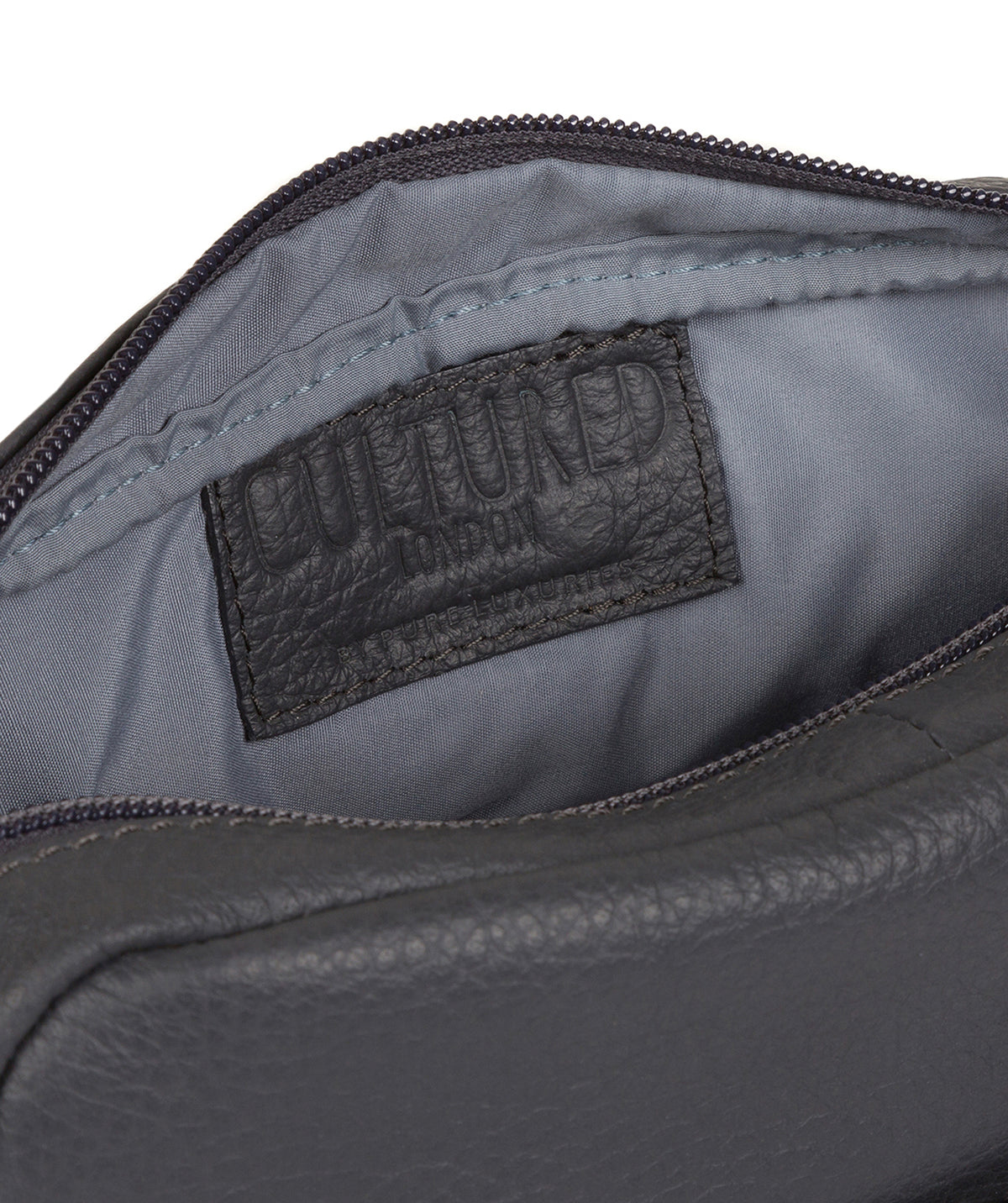 'Dash' Dark Grey Leather Messenger Bag Pure Luxuries London
