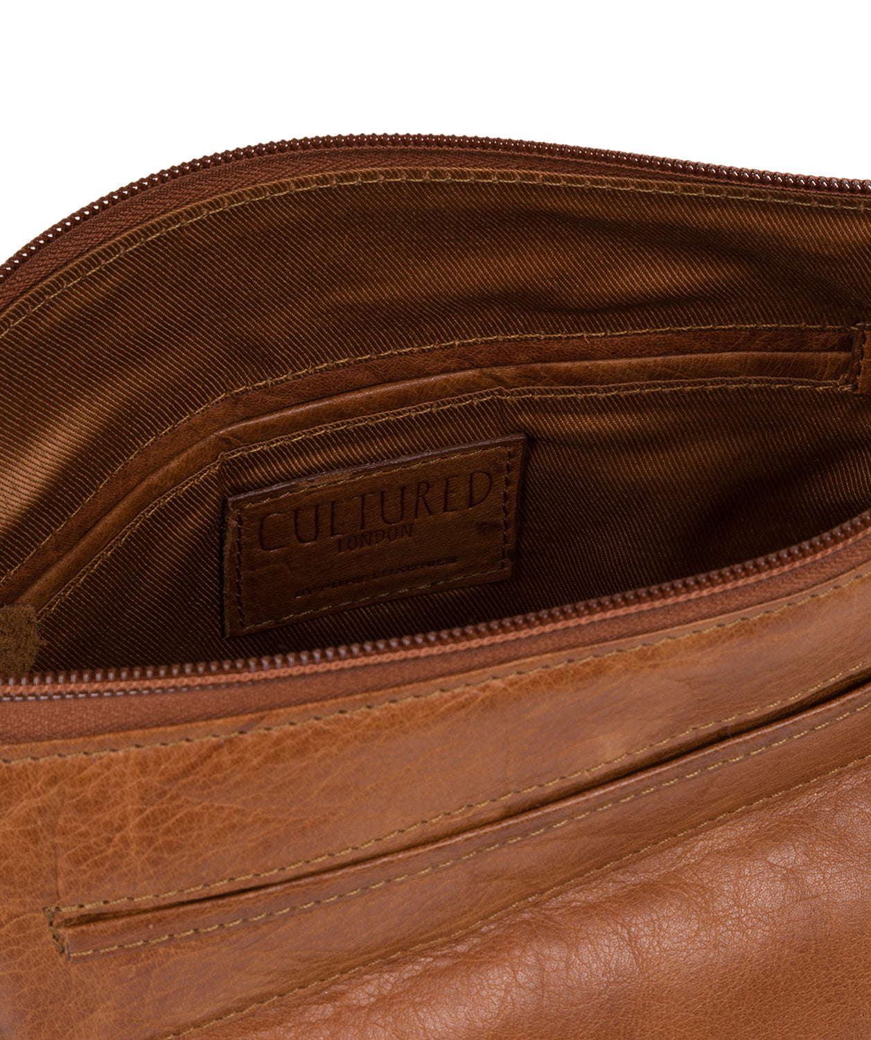 'Daar' Dark Tan Leather Cross Body Bag