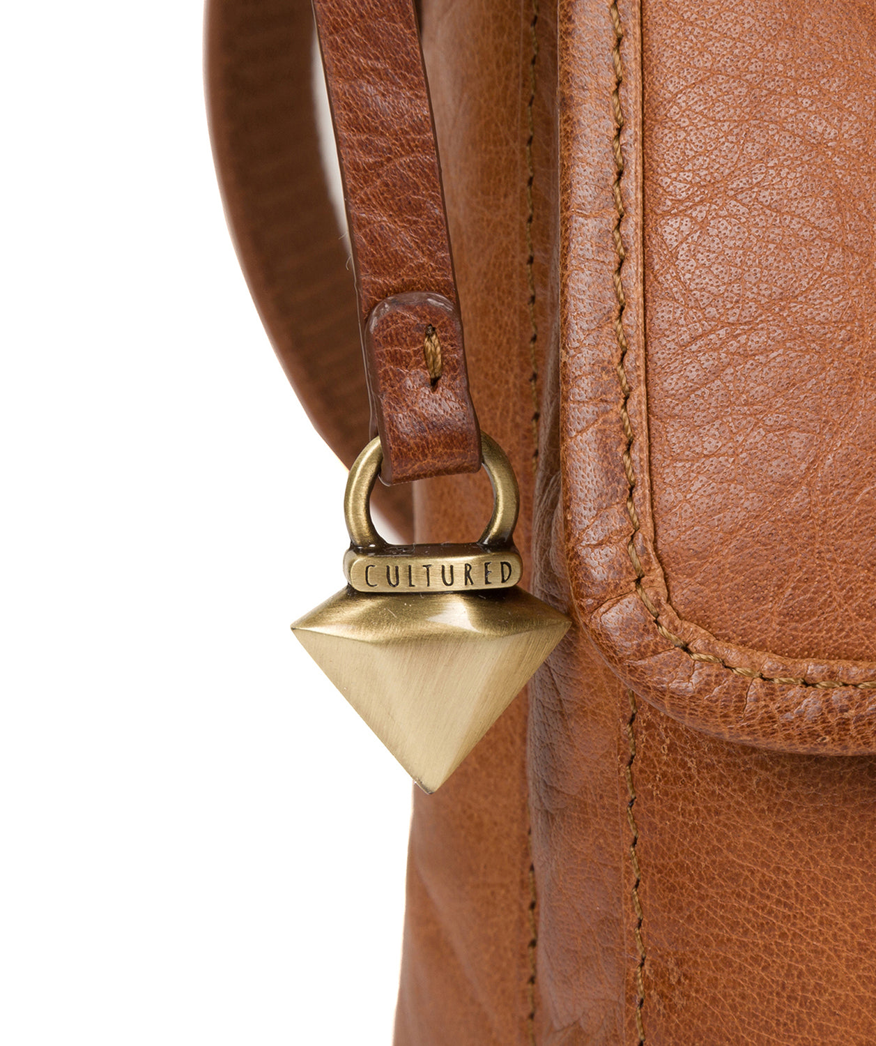 'Daar' Dark Tan Leather Cross Body Bag