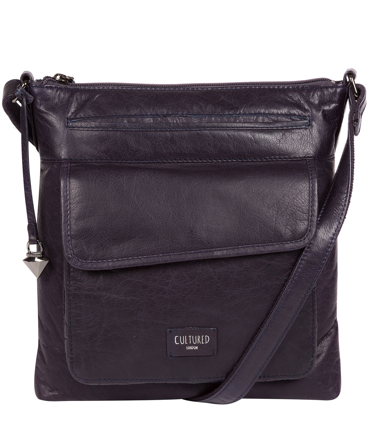 'Daar' Navy Leather Cross Body Bag