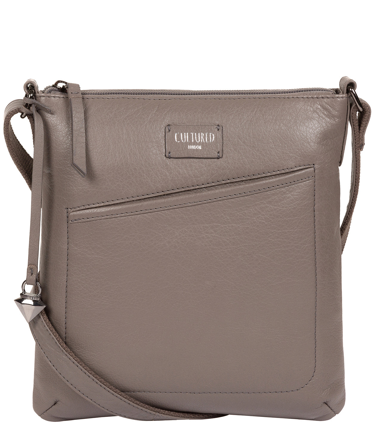 'Gainford' Grey Leather Cross Body Bag