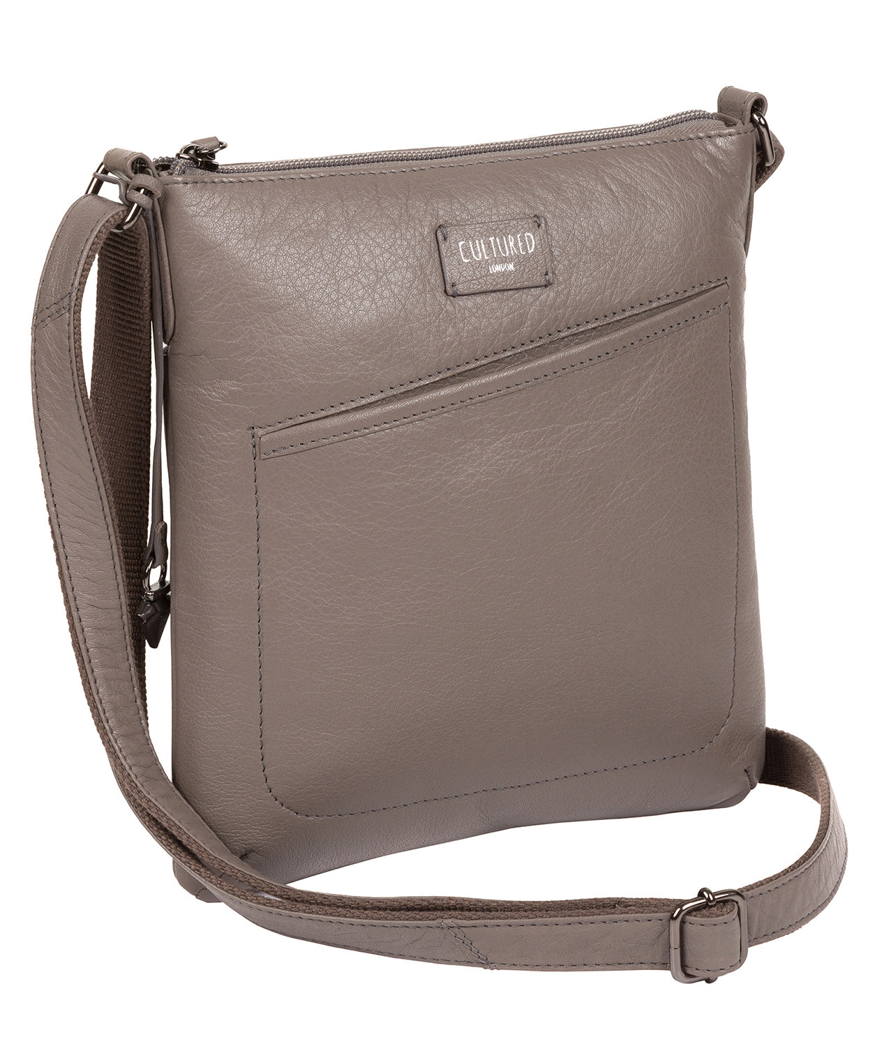 'Gainford' Grey Leather Cross Body Bag