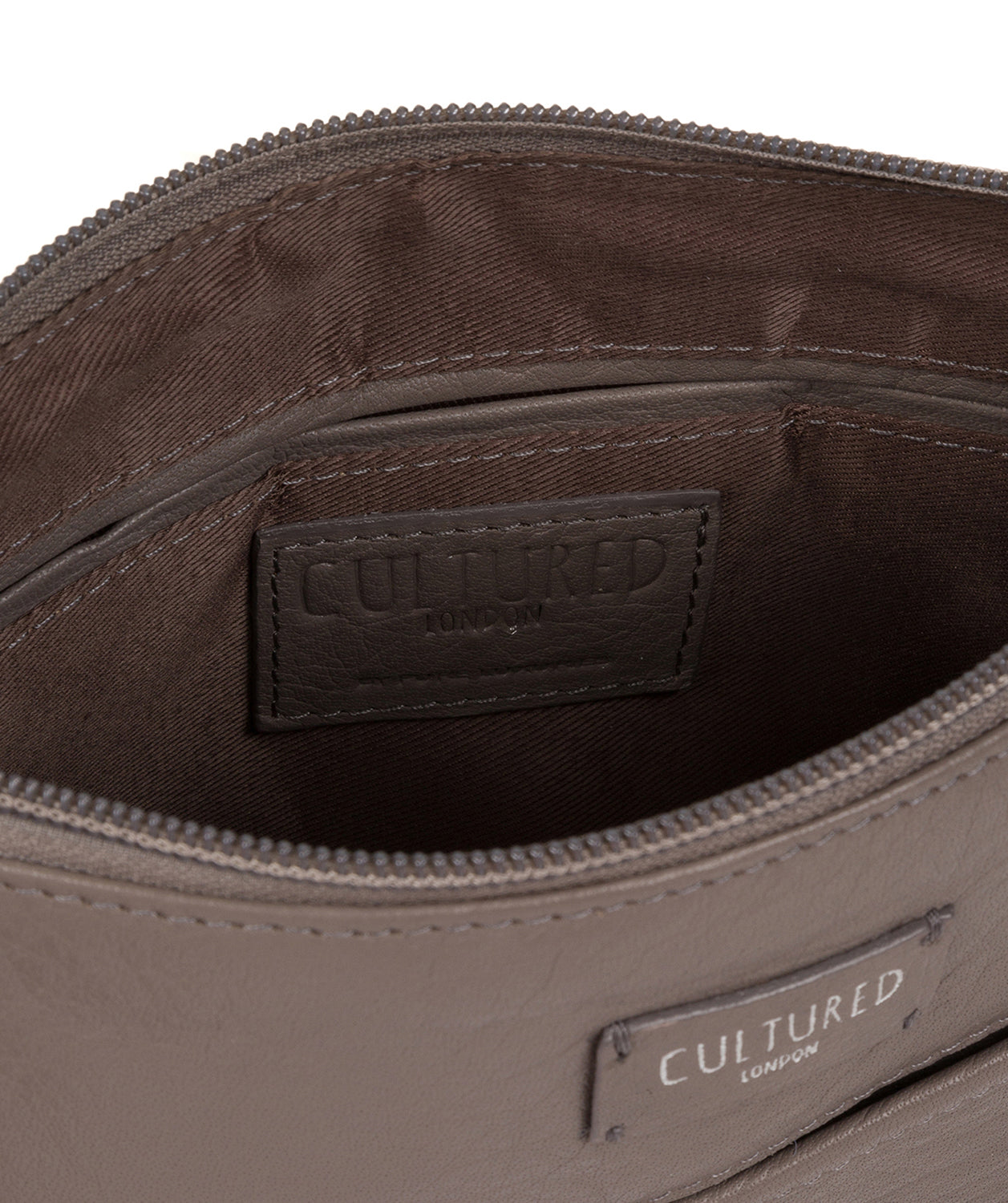 'Gainford' Grey Leather Cross Body Bag