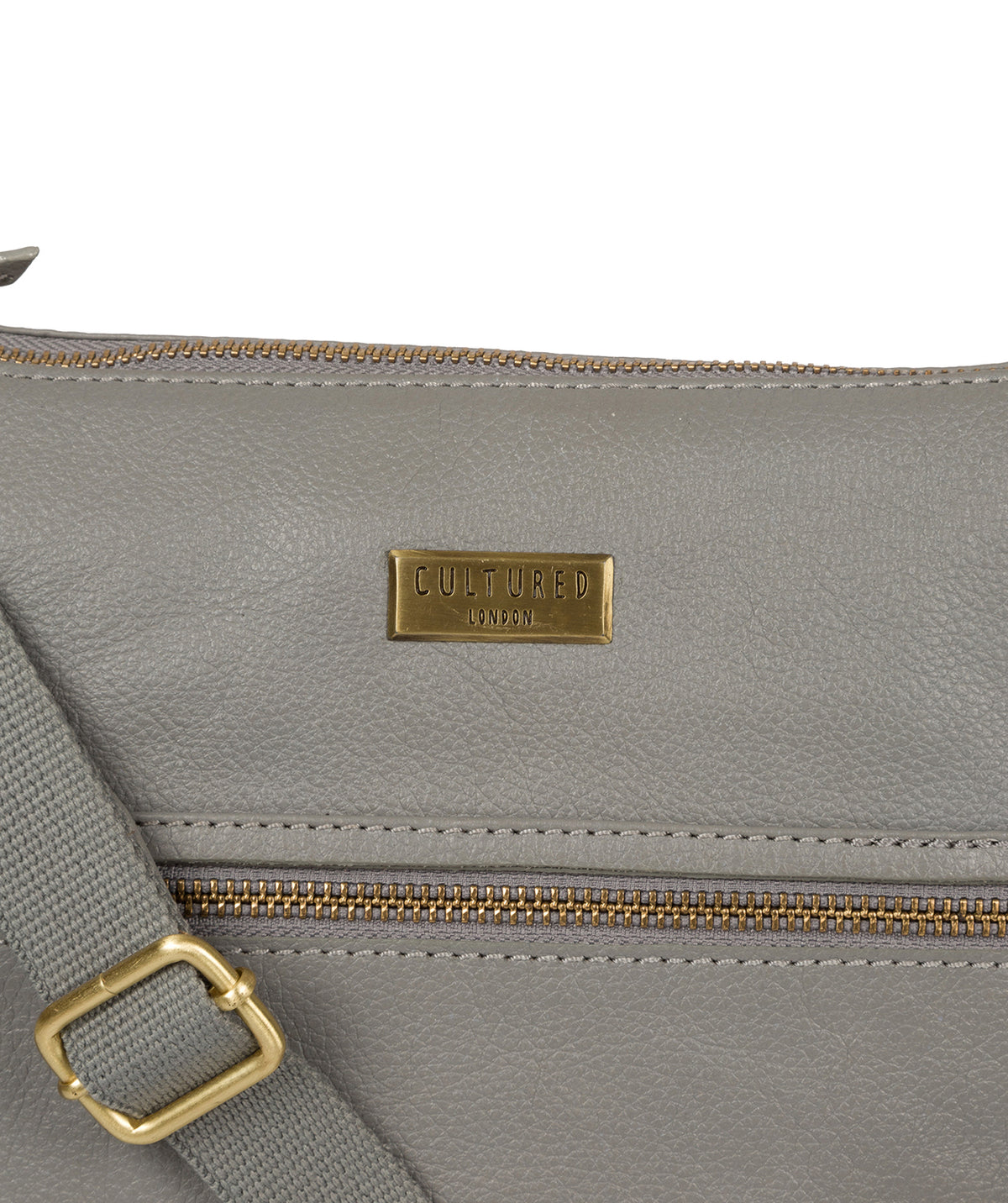 'Elizabeth' Silver Grey Leather Shoulder Bag Pure Luxuries London