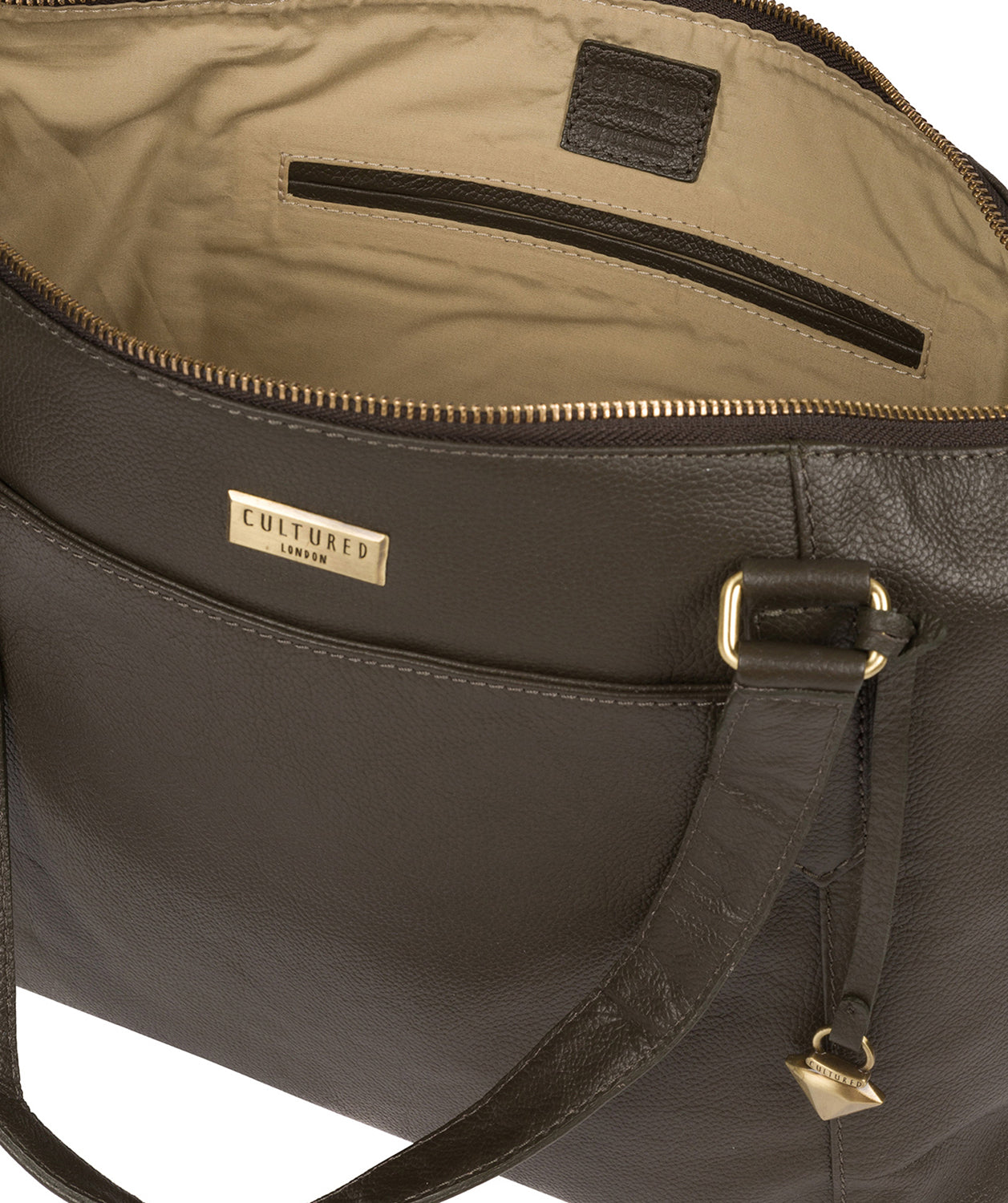 'Isabella' Olive Leather Tote Bag Pure Luxuries London