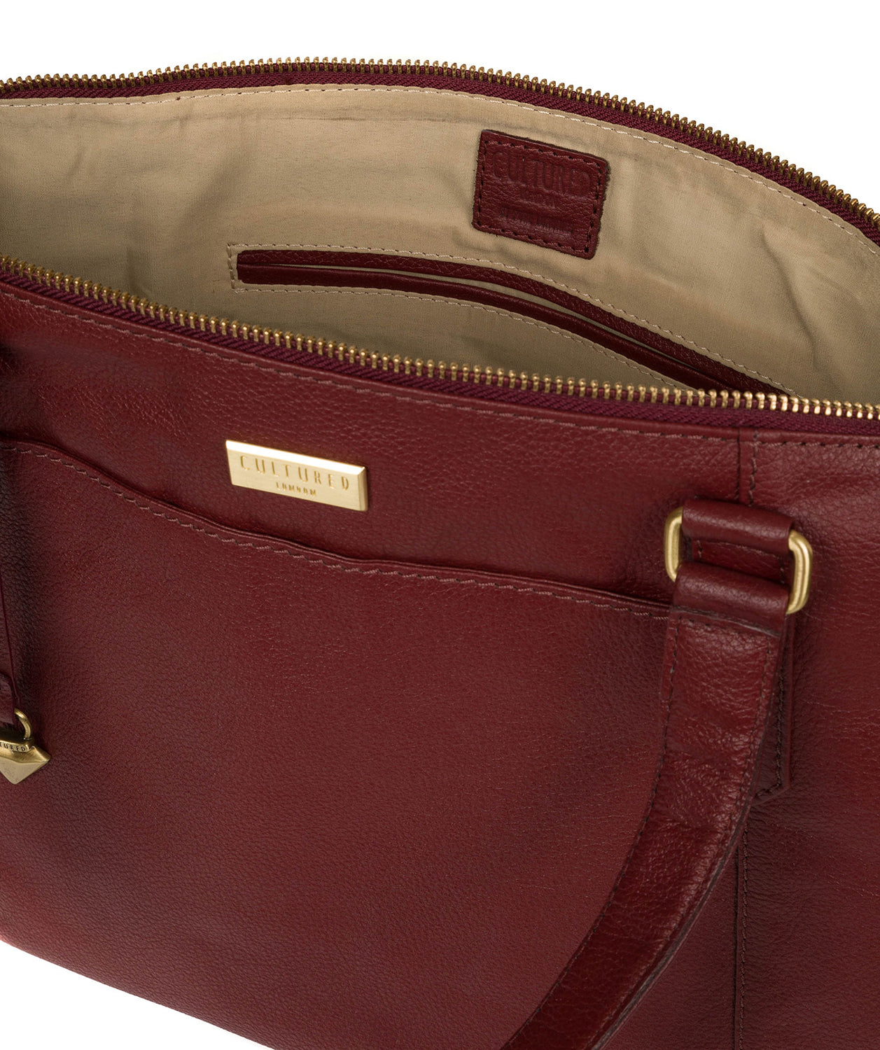 'Isabella' Ruby Red Leather Tote Bag image 4