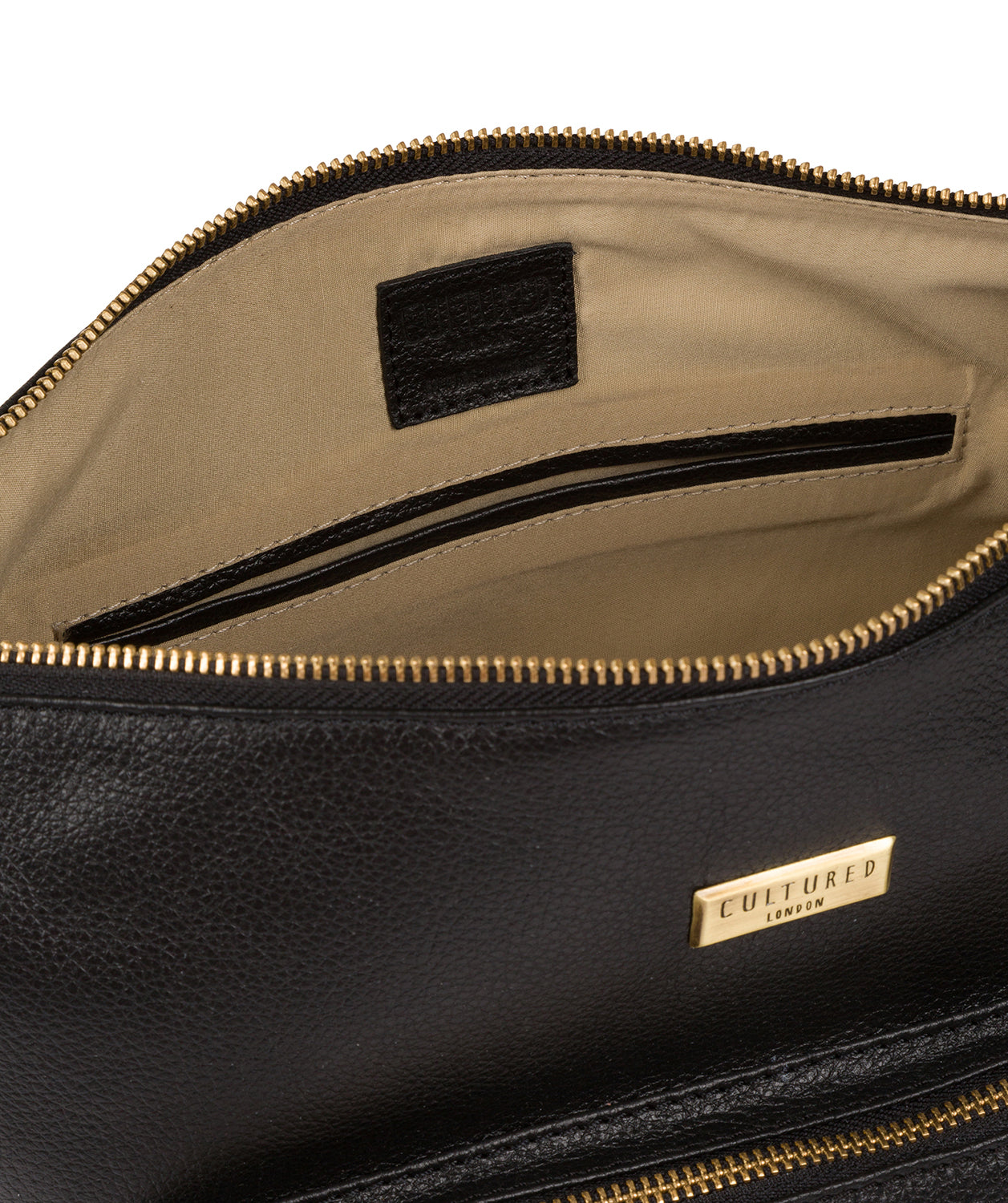 'Olivia' Black Leather Shoulder Bag image 4