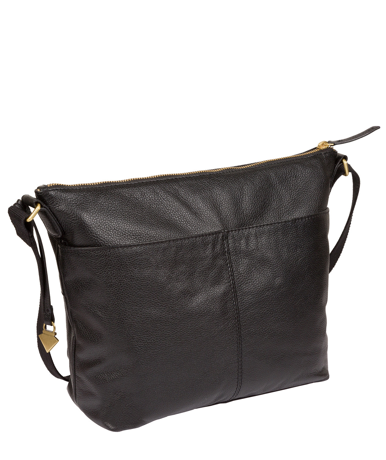 'Olivia' Black Leather Shoulder Bag image 6