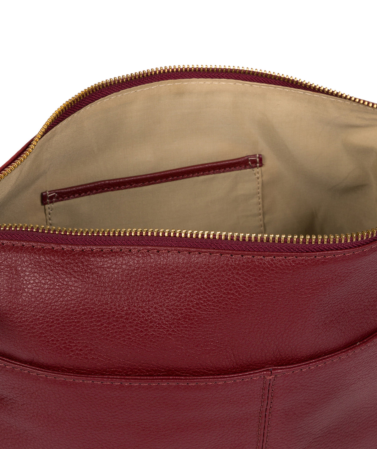 'Olivia' Ruby Red Leather Shoulder Bag image 7