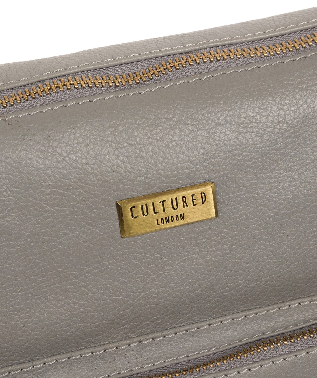 'Olivia' Silver Grey Leather Shoulder Bag Pure Luxuries London